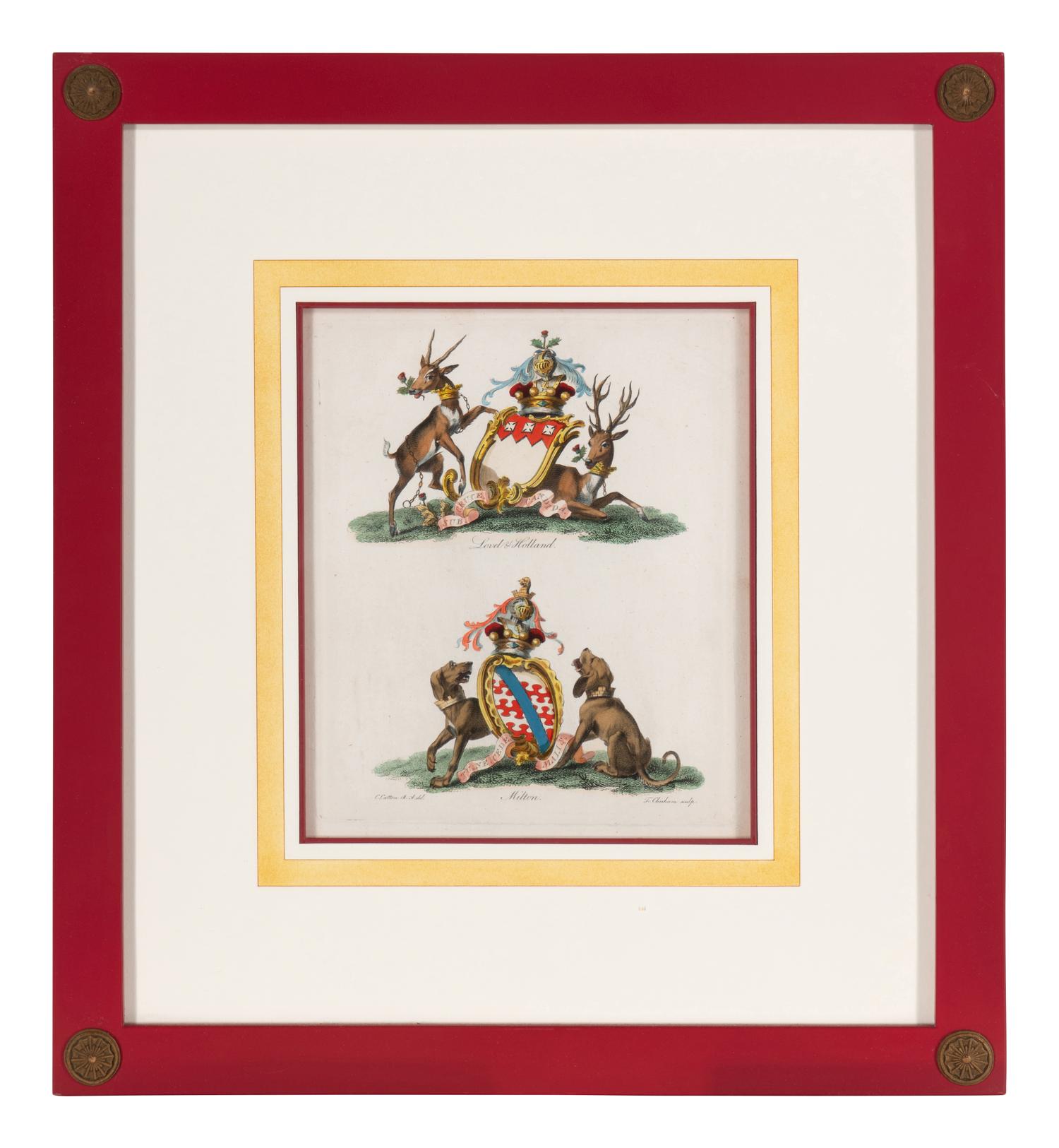 A Set of Ten English Engravings of Coats of Arms