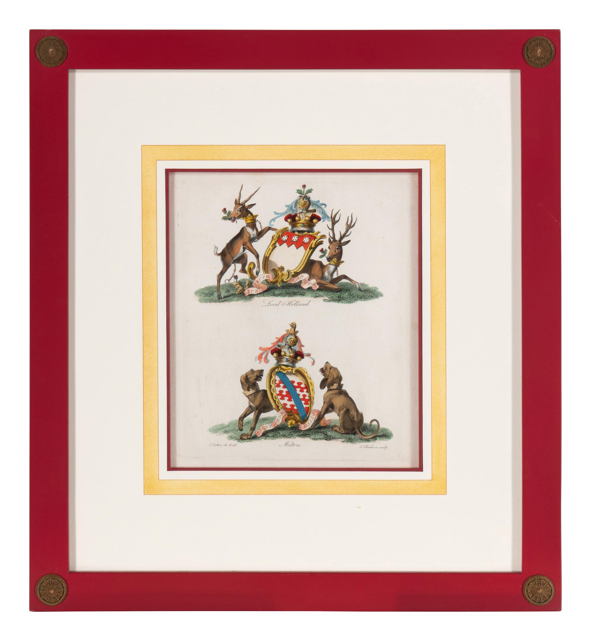 A Set of Ten English Engravings of Coats of Arms