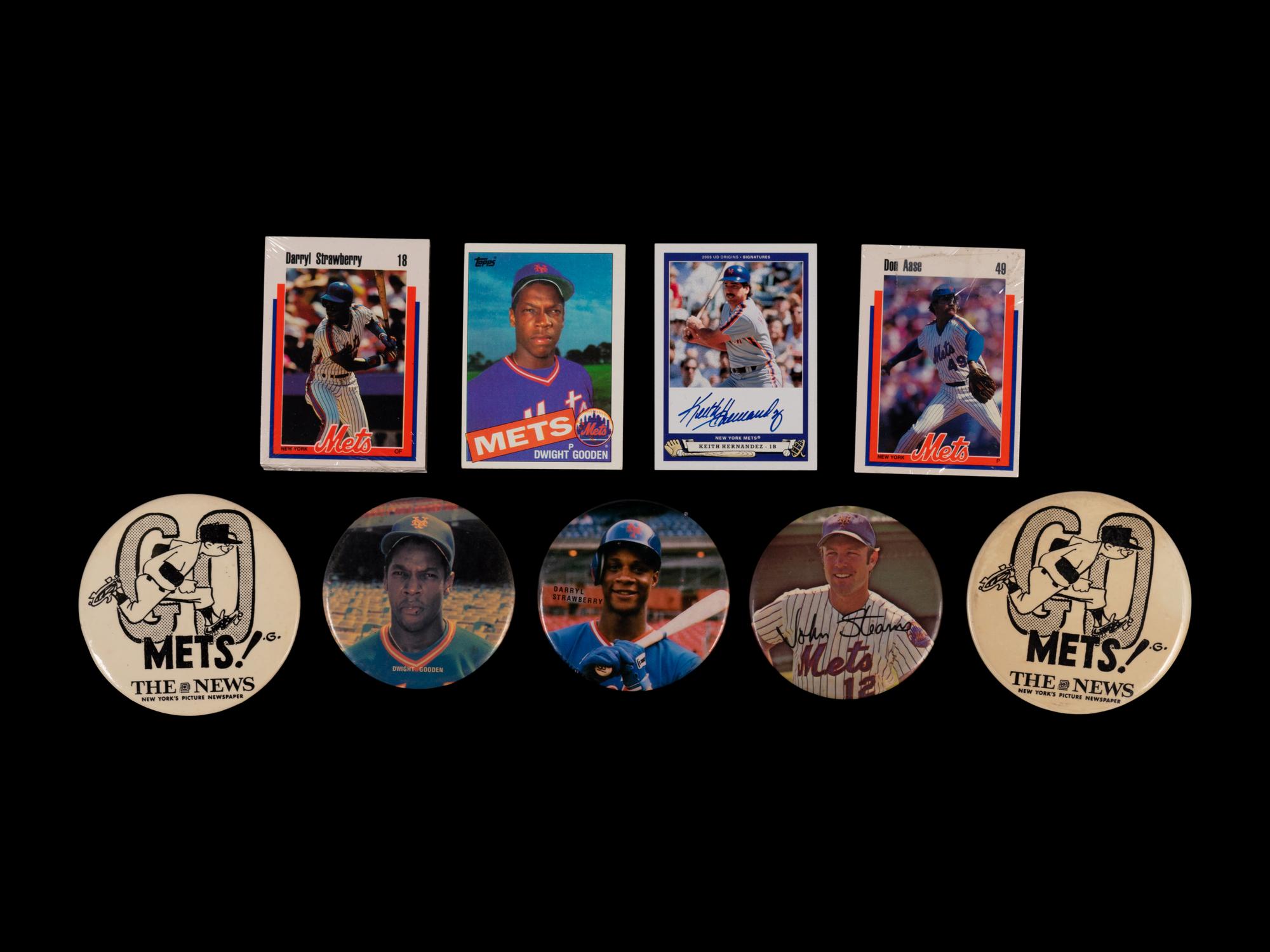 A Group of New York Mets Baseball Cards Ephemera and Signed Autographs