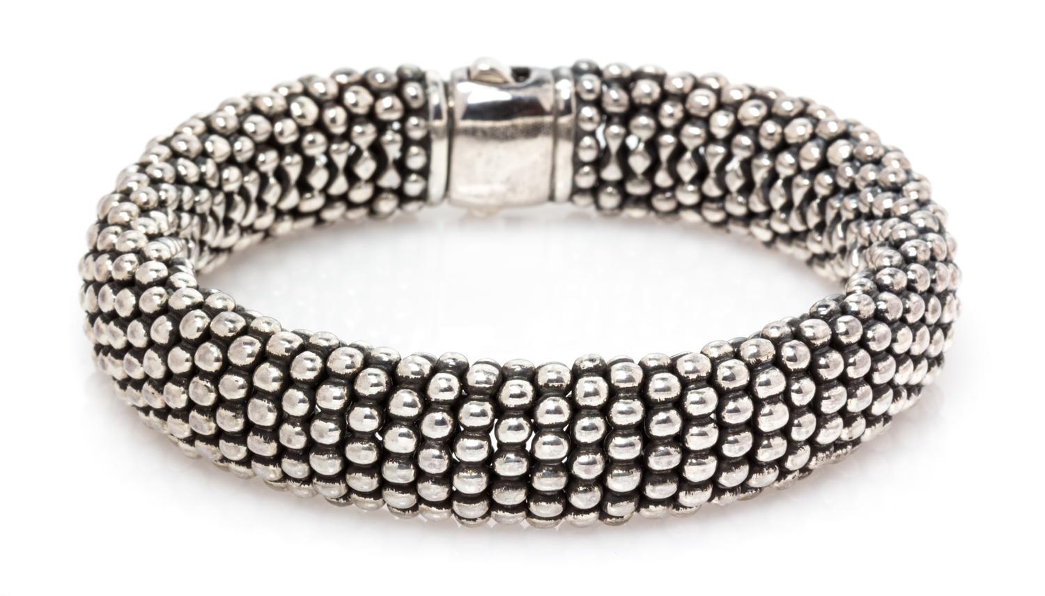 A Sterling Silver Beaded 'Caviar' Bracelet, Lagos, 60.80 dwts.
