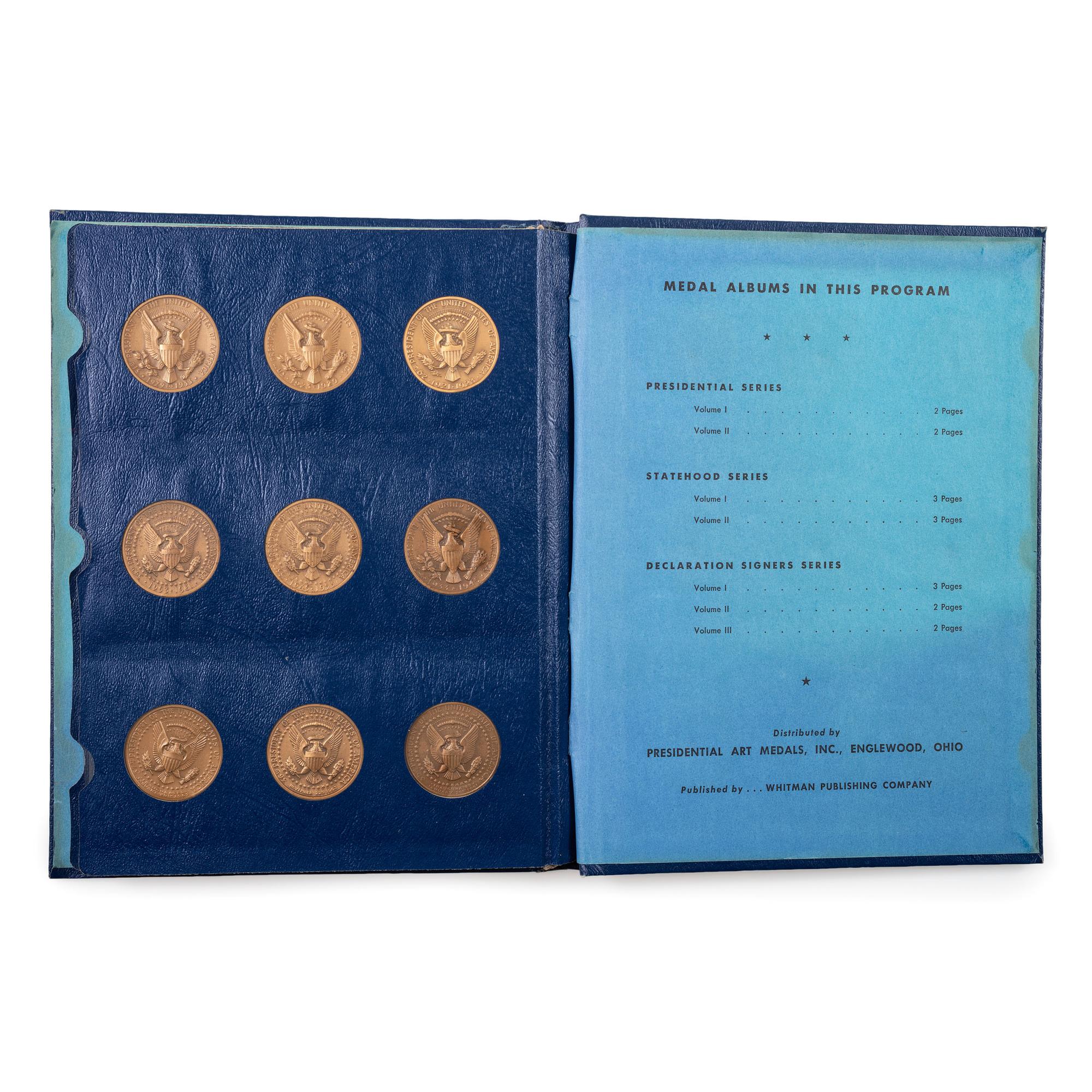[EXONUMIA - PRESIDENTIAL MEDALS]. A group of medals including a Jimmy Carter Inauguration medal, Presidential Art Medals, and US Mint Presidential medals.