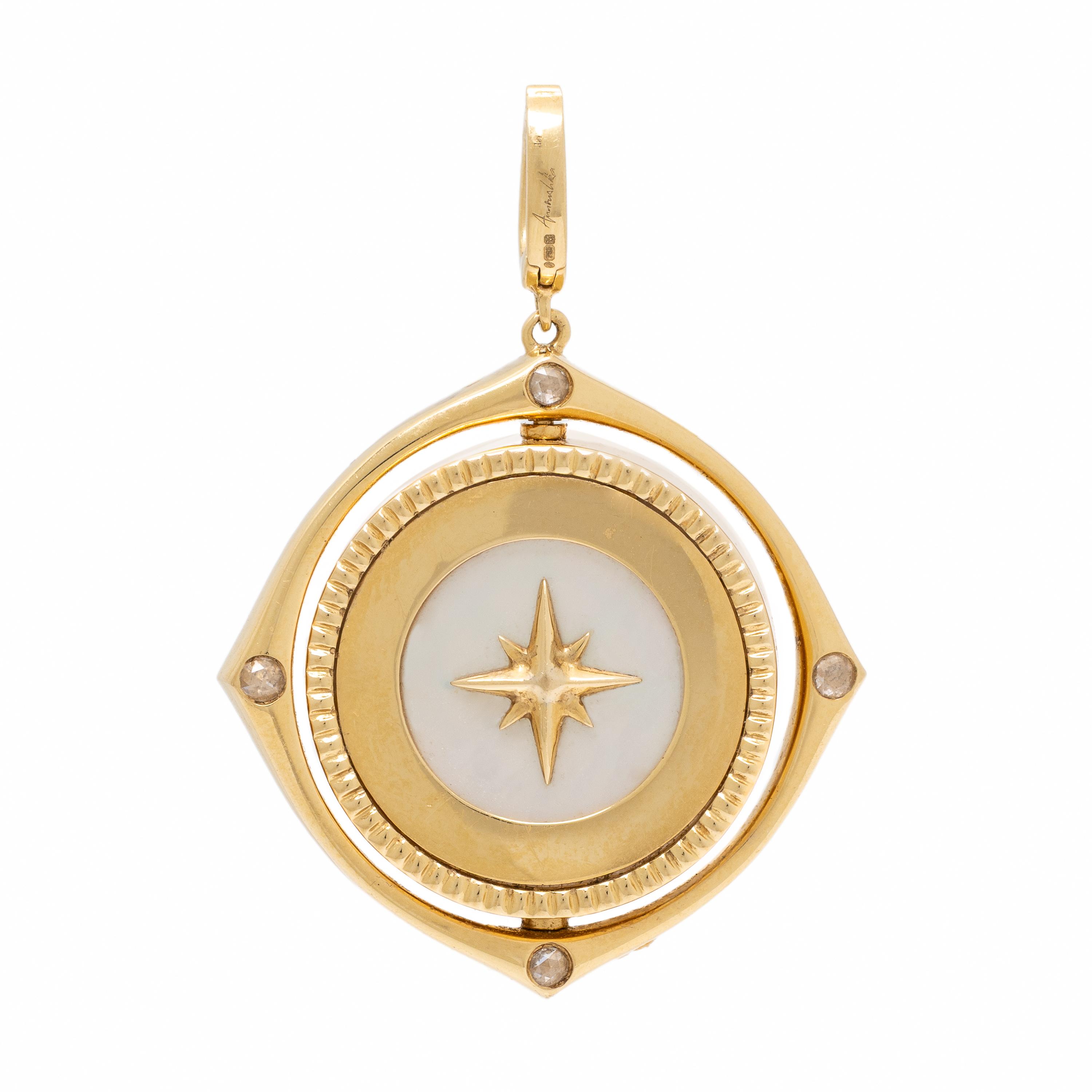 Annoushka, 'Mythology Spinning Compass', Yellow Gold and Diamond Pendant
