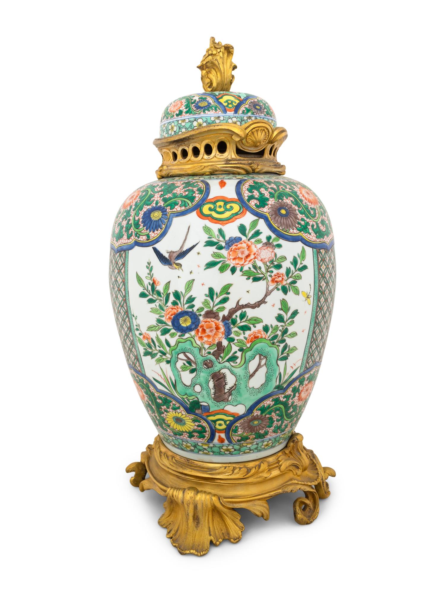 A French Gilt Bronze Mounted Chinese Porcelain Jar