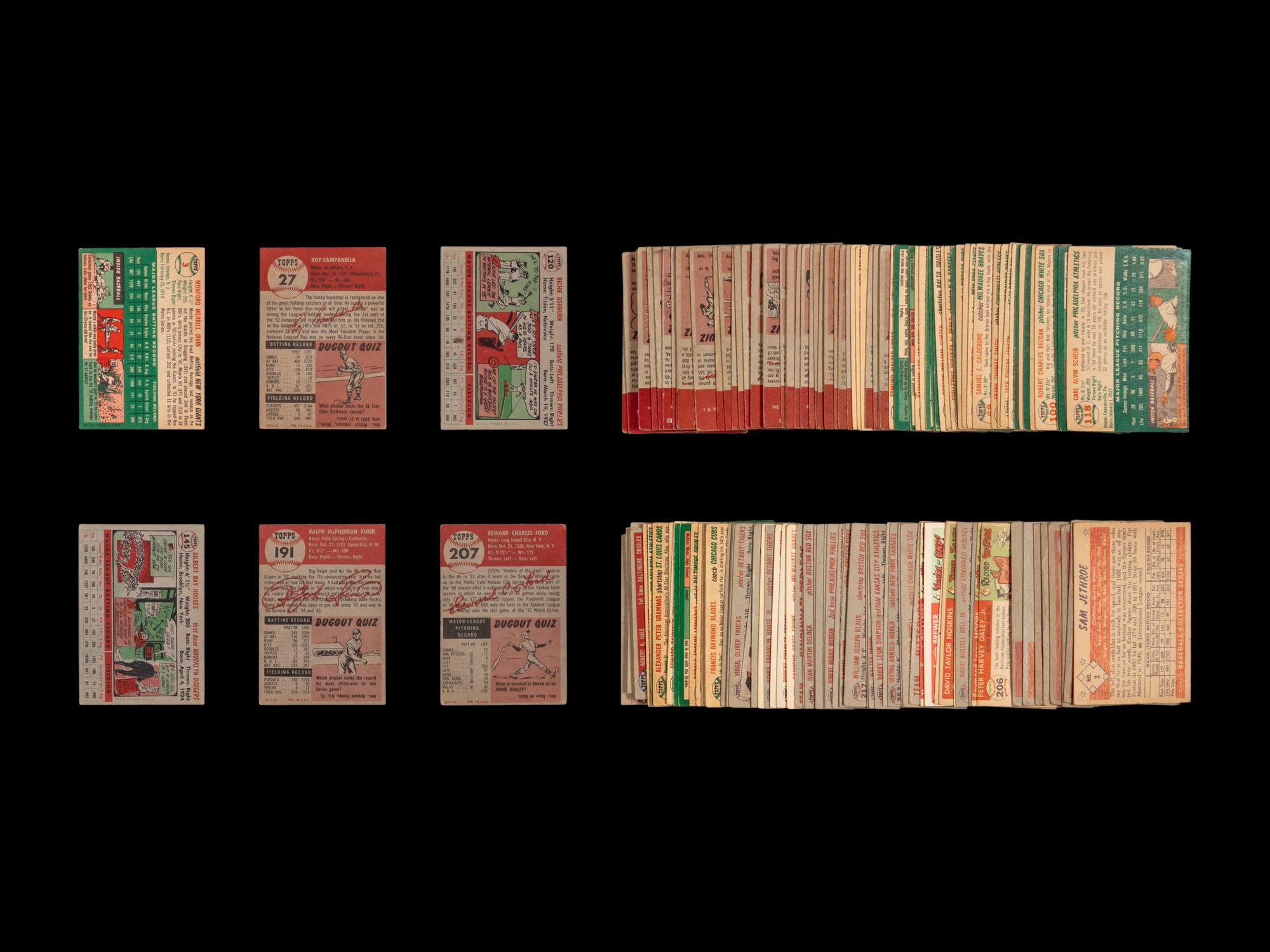 A Shoebox Collection of Over 140 1950s Baseball Cards Including Hall of Famers
