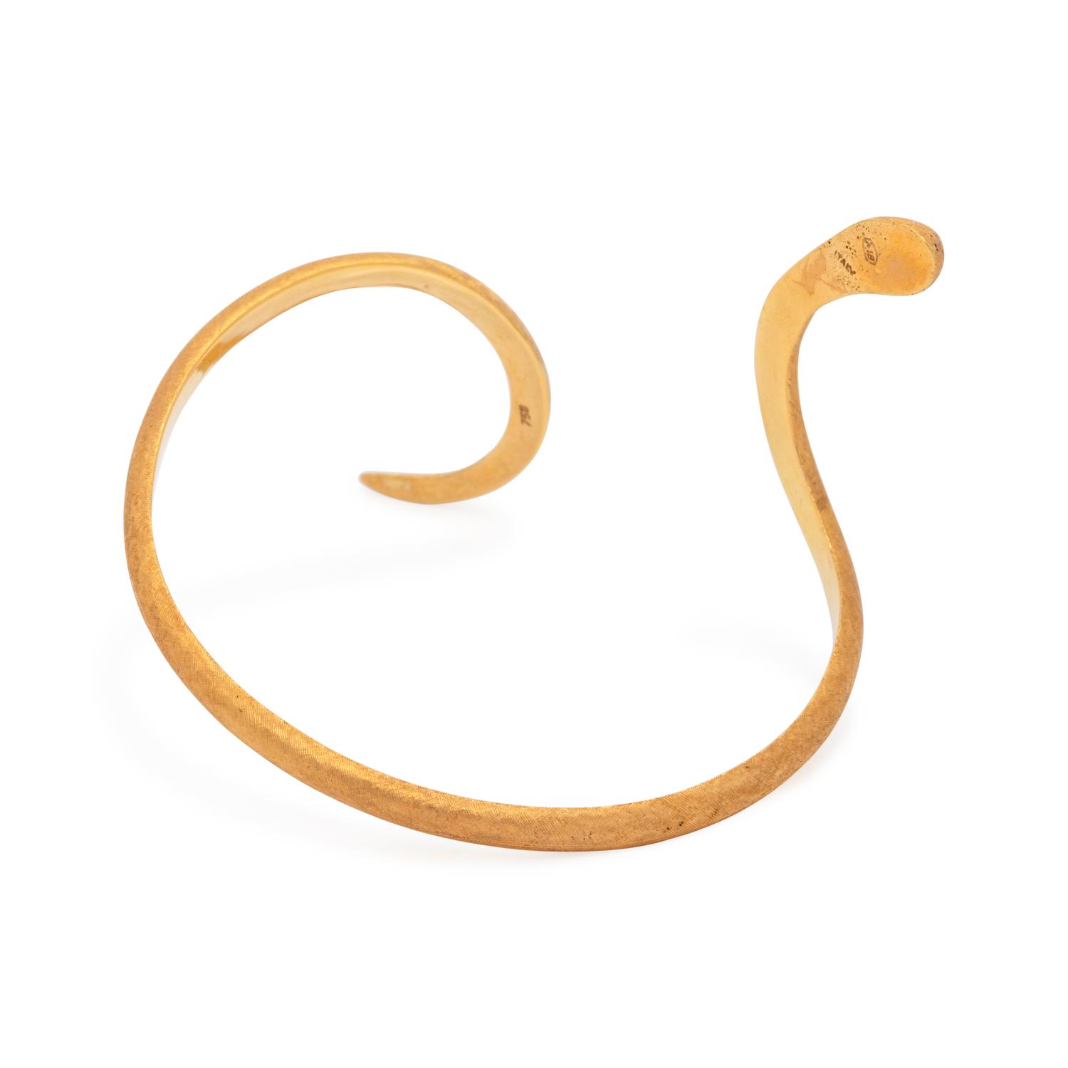 YELLOW GOLD SNAKE CUFF BRACELET