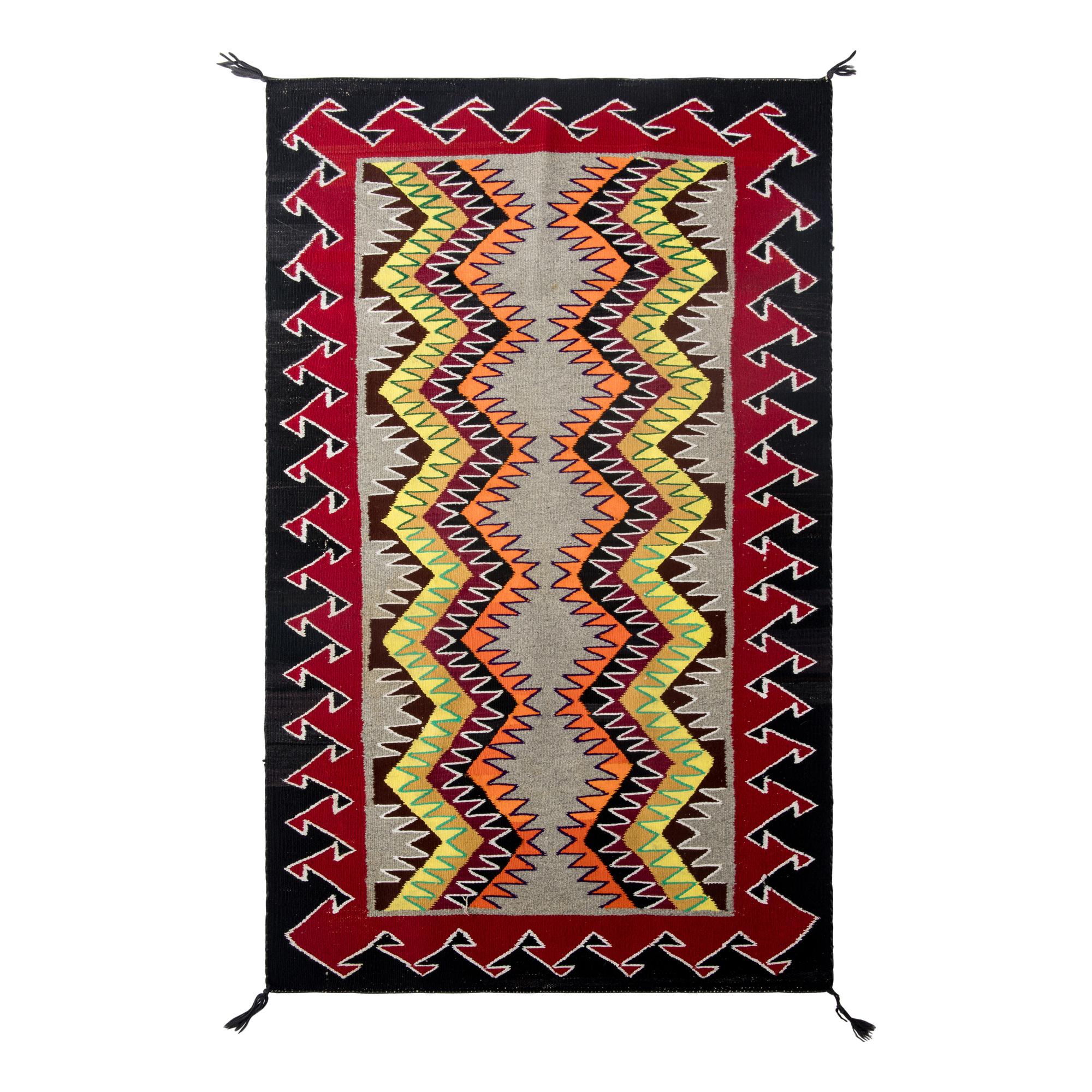 Navajo Red Mesa Outline Weaving [Rug]