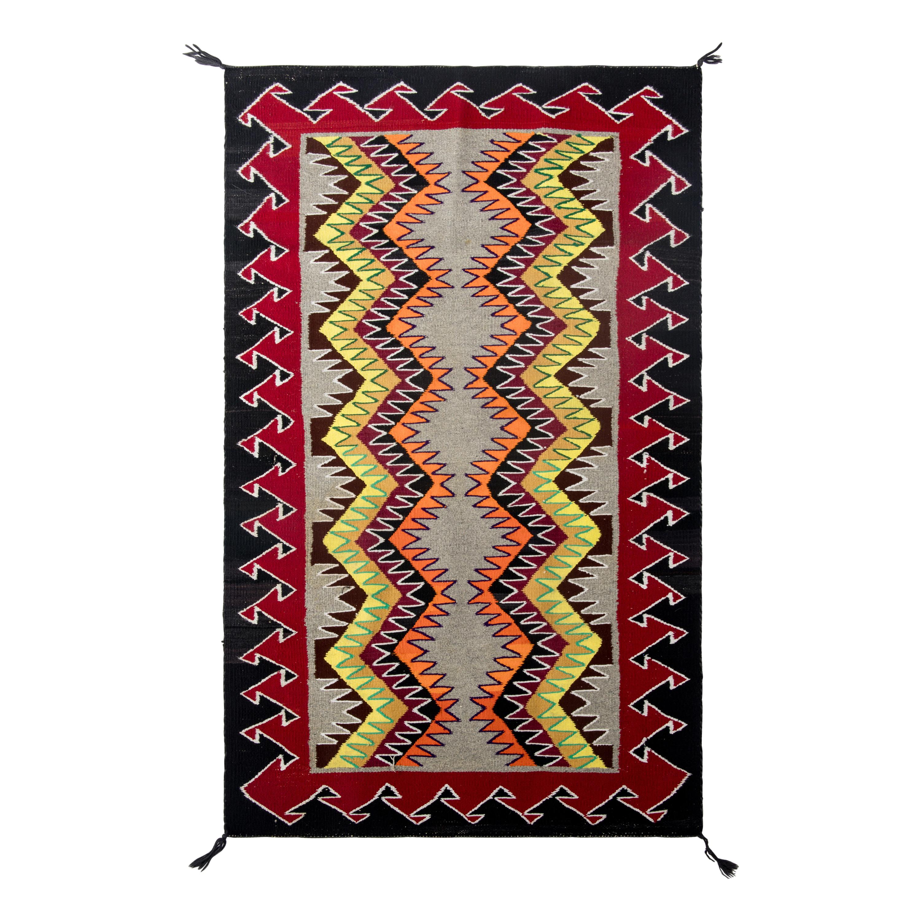 Navajo Red Mesa Outline Weaving [Rug]