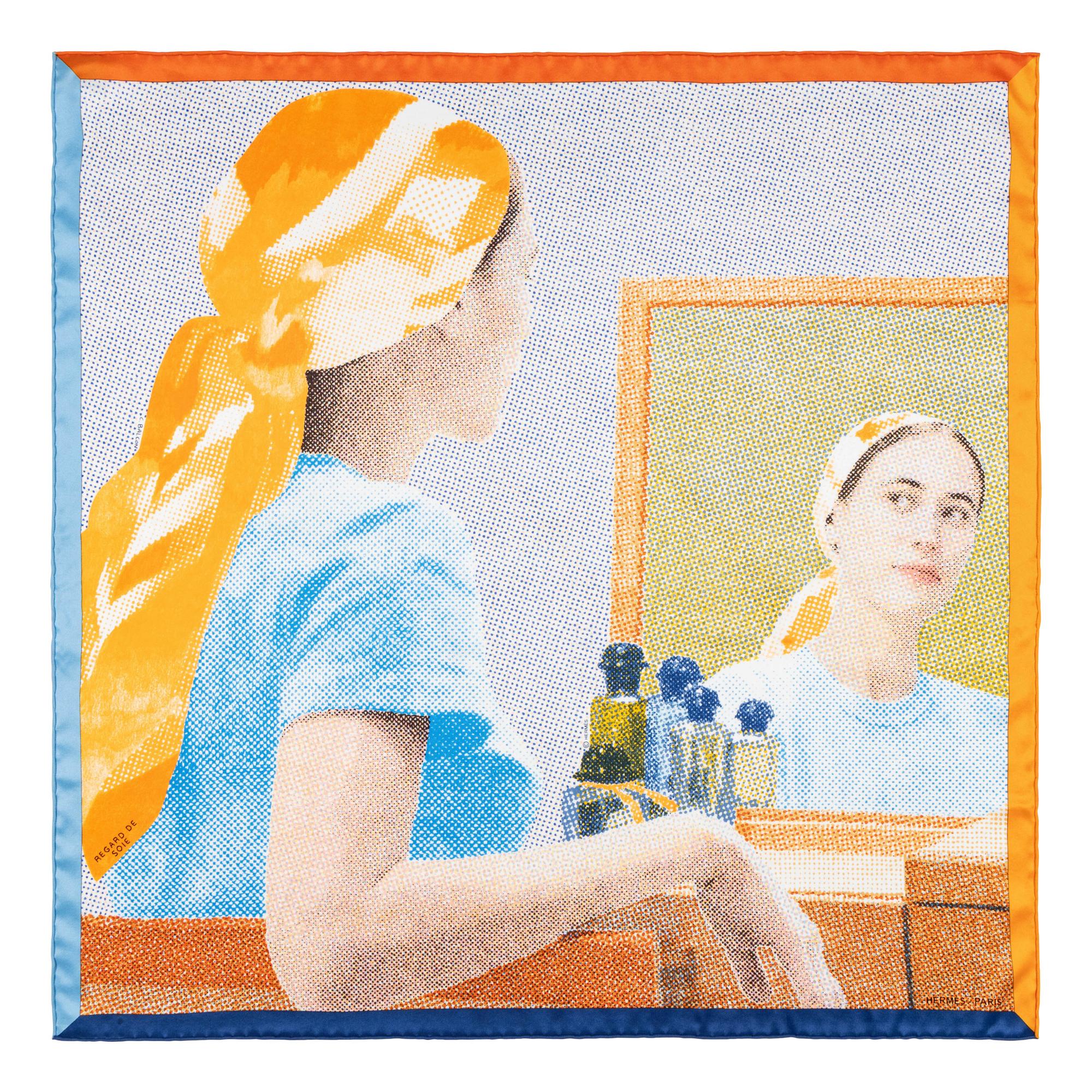 Hermès, Four Printed Silk Scarves