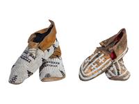 Sioux and Cheyenne Beaded Hide Moccasins