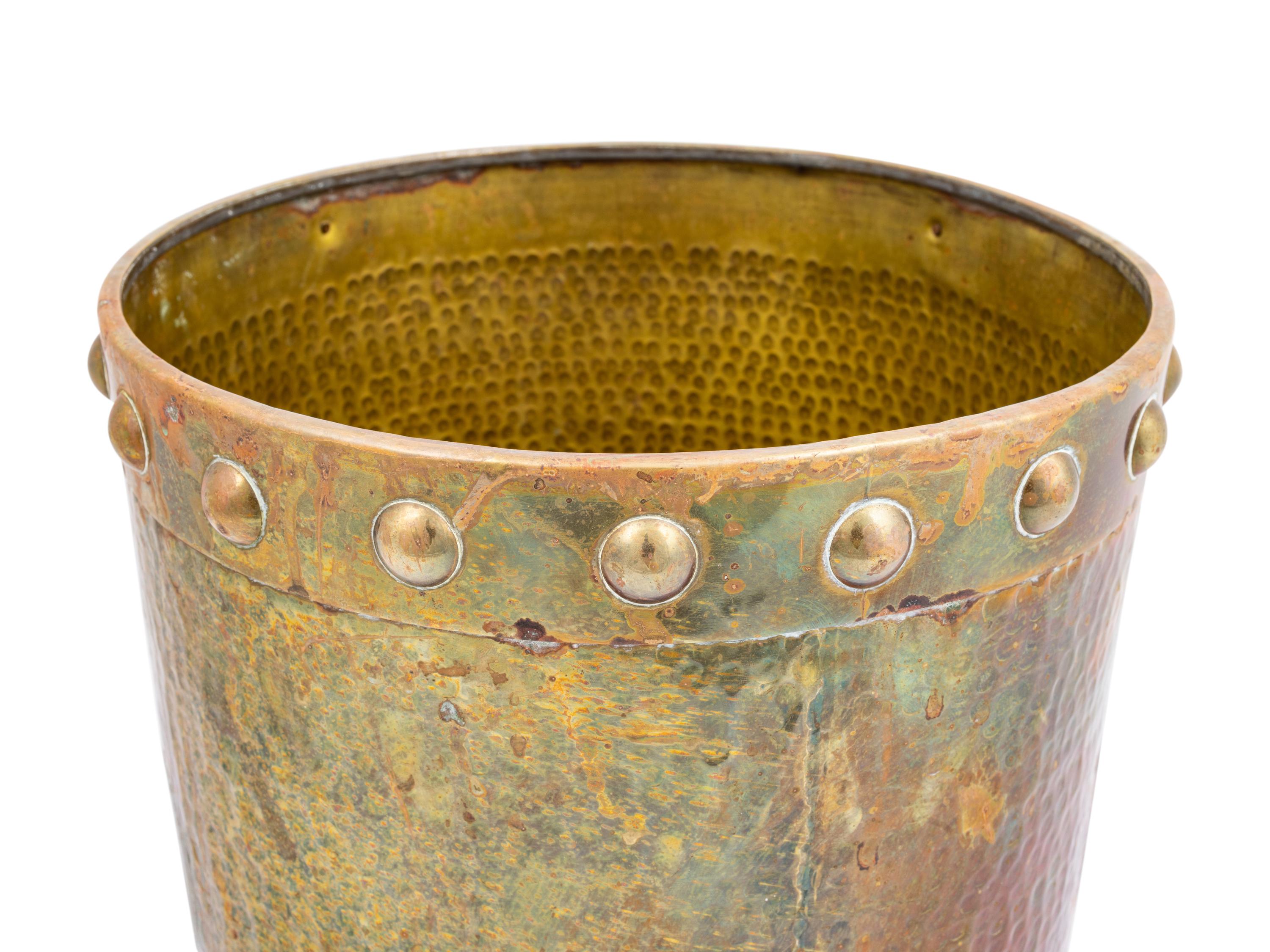 Two Hammered Brass Vessels