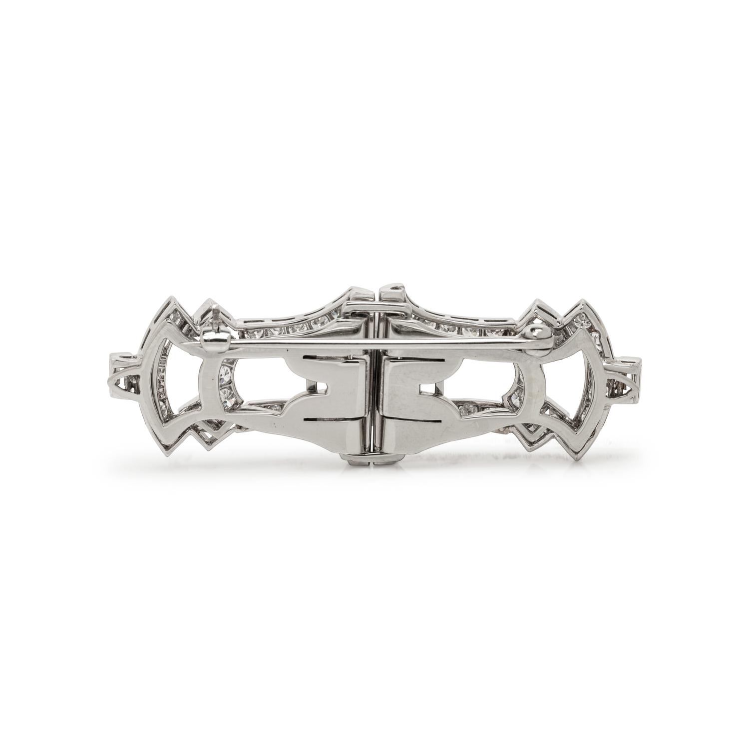 DIAMOND DOUBLE CLIP BROOCH
