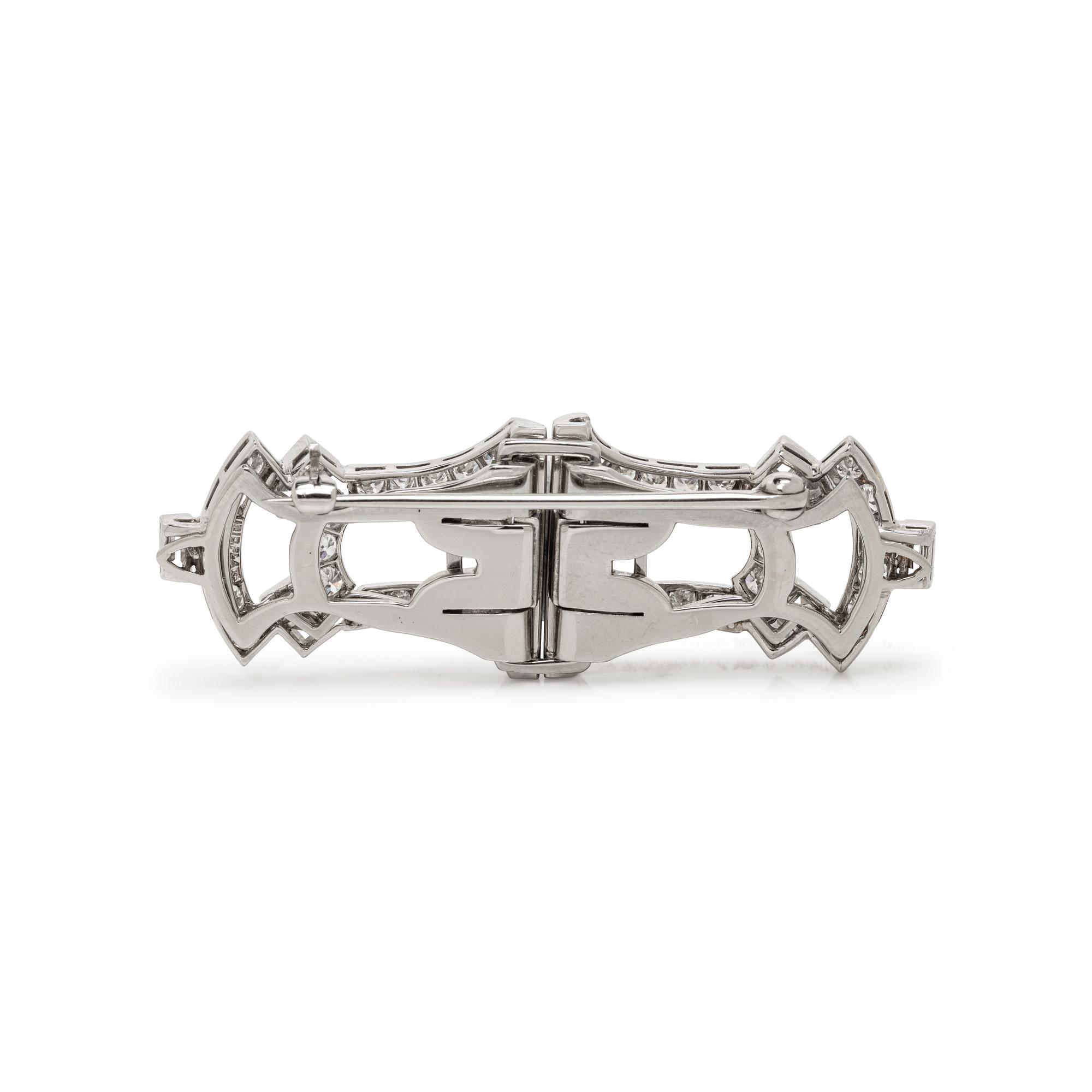 DIAMOND DOUBLE CLIP BROOCH