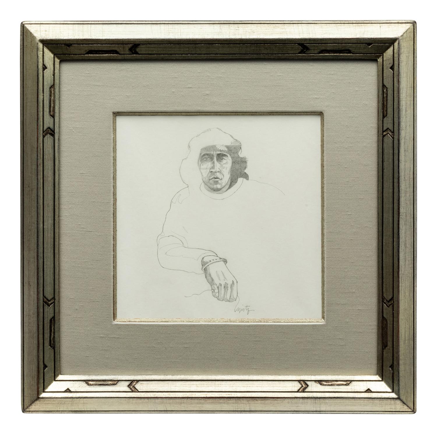 Two Works: Two Figures and Indian with Headband, together with a letter from the artist