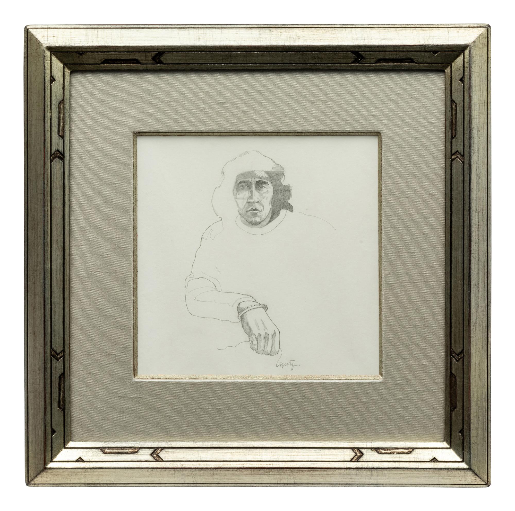 Two Works: Two Figures and Indian with Headband, together with a letter from the artist