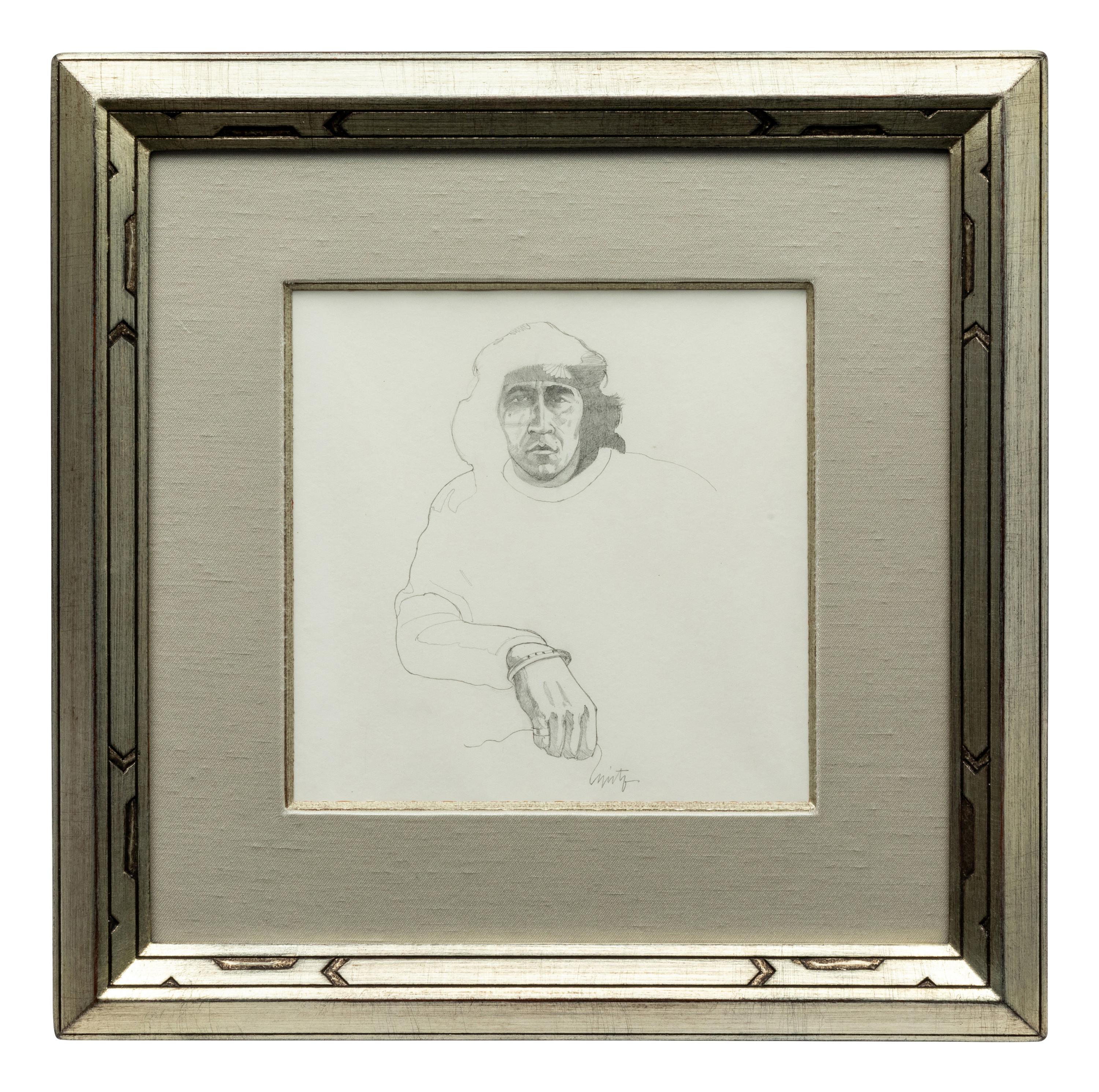 Two Works: Two Figures and Indian with Headband, together with a letter from the artist