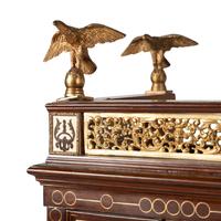 A Pair of Spanish Renaissance Style Gilt Bronze Mounted Marquetry Collector's Cabinets on Stands