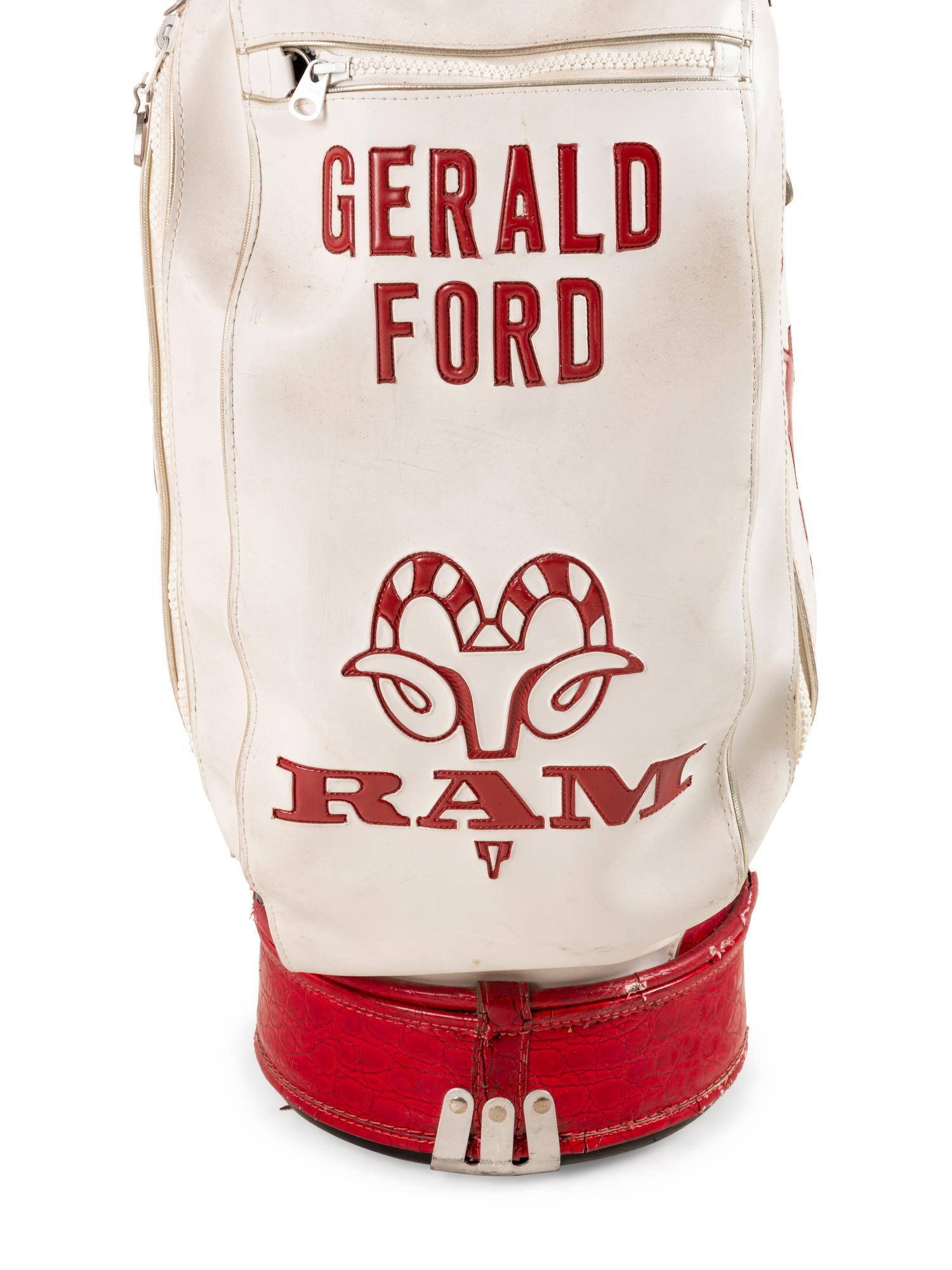 A Set of President Gerald R. Ford Tournament Used Golf Clubs and Bag,