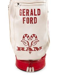 A Set of President Gerald R. Ford Tournament Used Golf Clubs and Bag,
