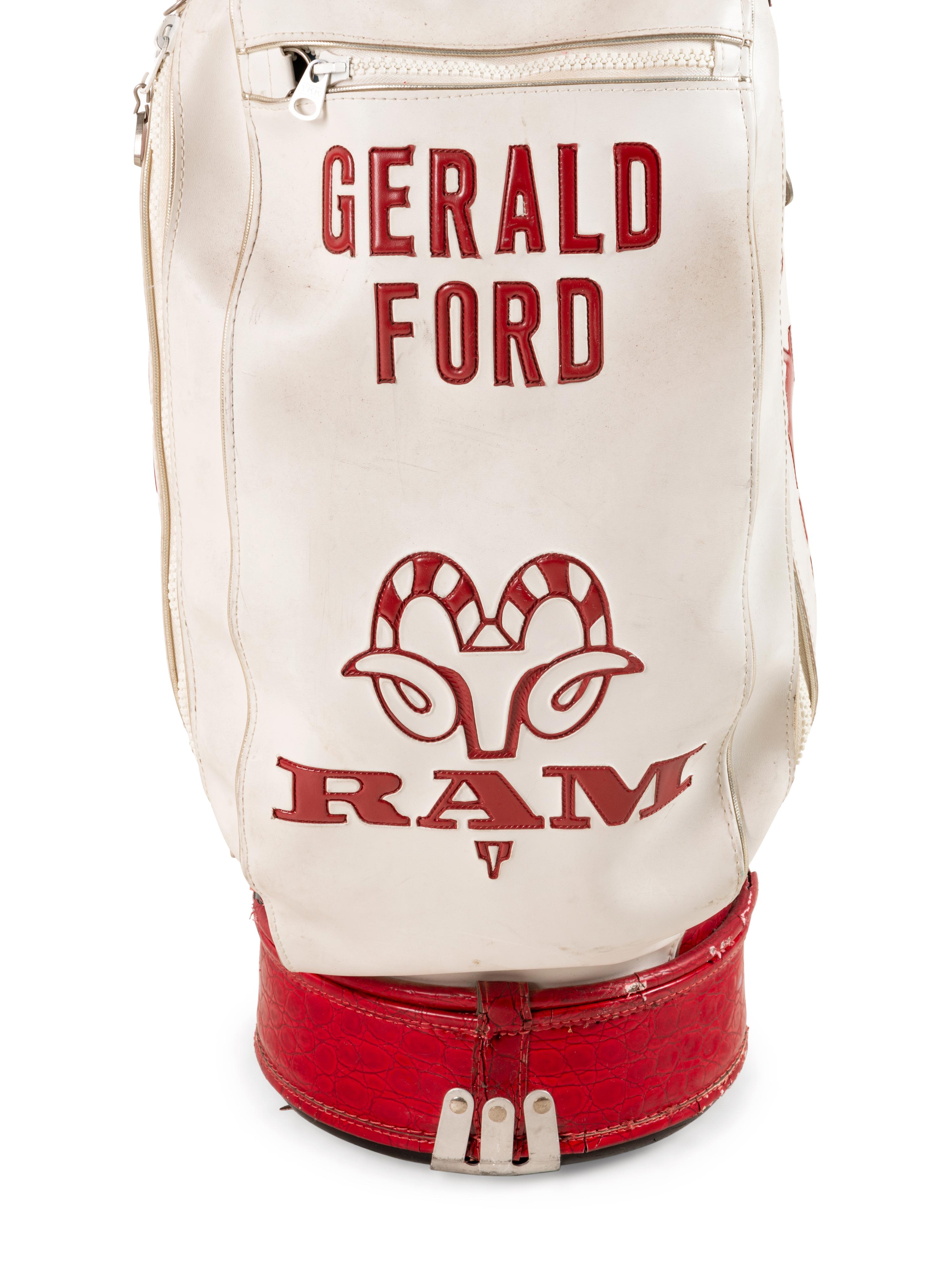 A Set of President Gerald R. Ford Tournament Used Golf Clubs and Bag,