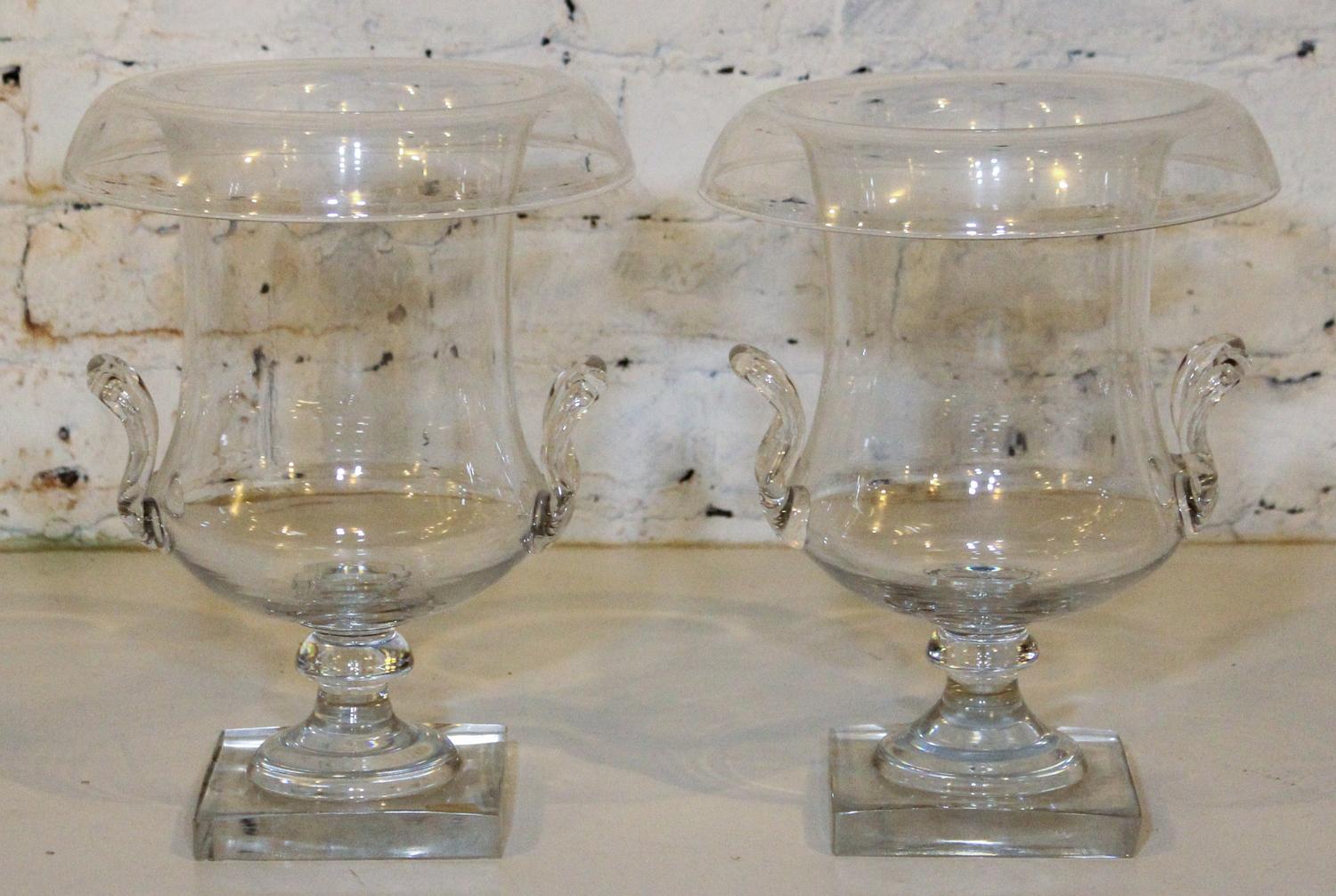 A Pair of Glass Urns.
