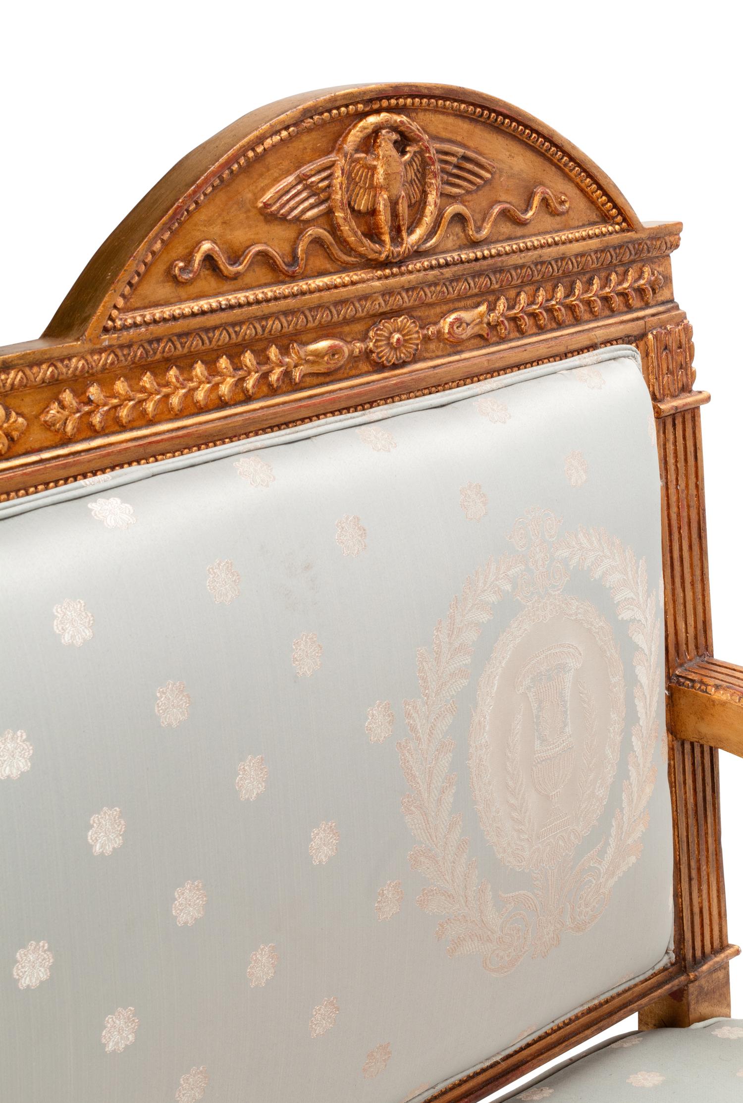 A Pair of French Neoclassical Style Giltwood Settees