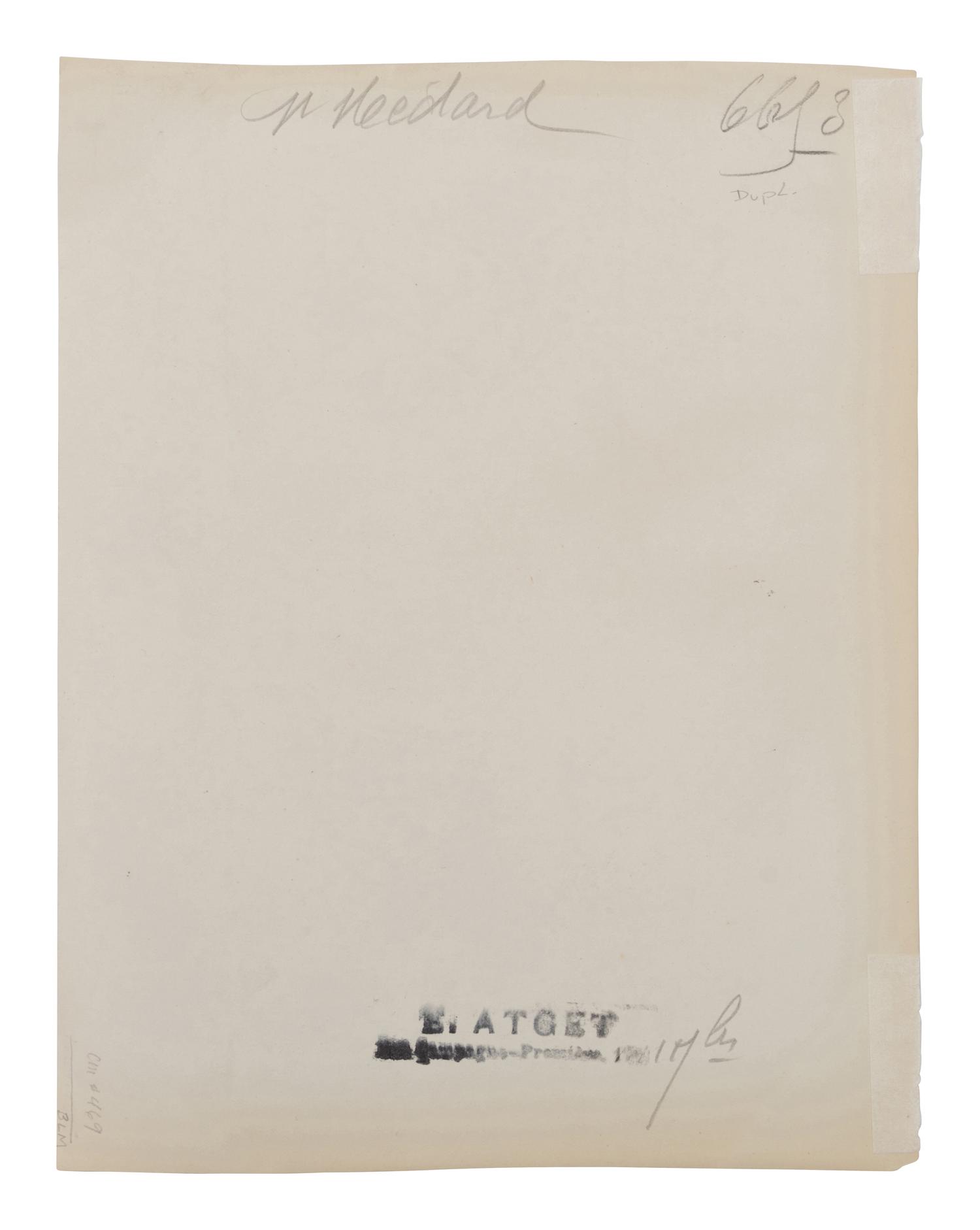 A group of five photographs depicting Paris ( Les Archives - rue des Francs Bourgeois , 1899-1900; Annexe de l'Hôtel Dieu, rue de la Bucherie, cour Saint Julien , 1902-1903; H ô tel de Chanac [cour], 127 rue de Grenelle , 1907; Saint-M é dard, 1926; Avenue de l'Observatoire , 1899-1900)
