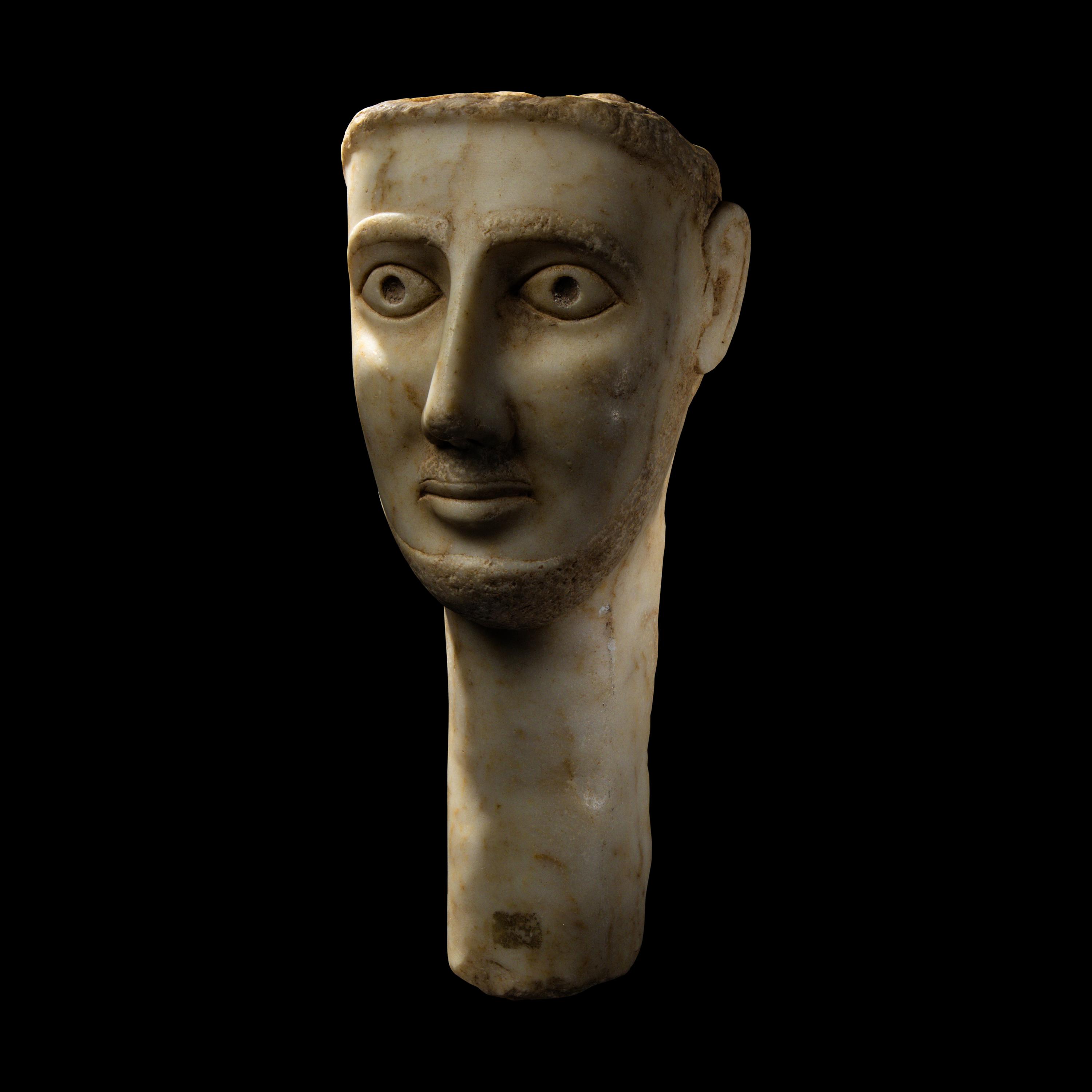 A South Arabian Alabaster Head of a Man