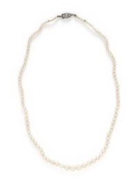 NATURAL PEARL AND DIAMOND NECKLACE
