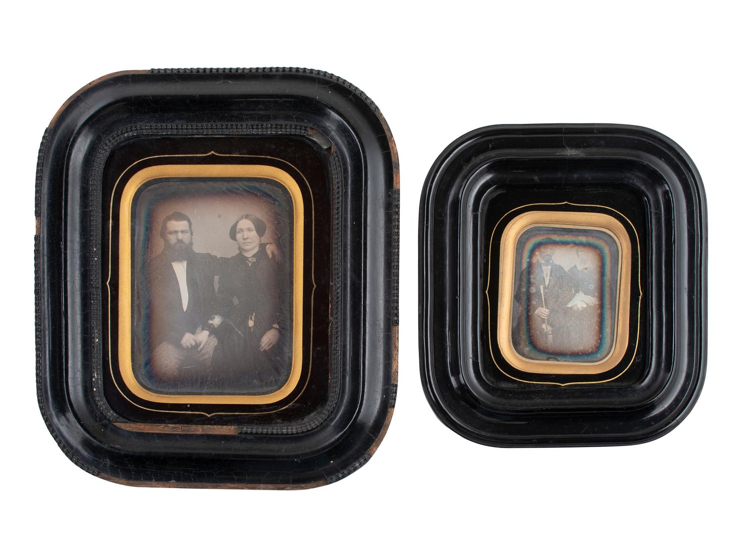 [EARLY PHOTOGRAPHY]. 7 charming daguerreotype portraits housed in frames.