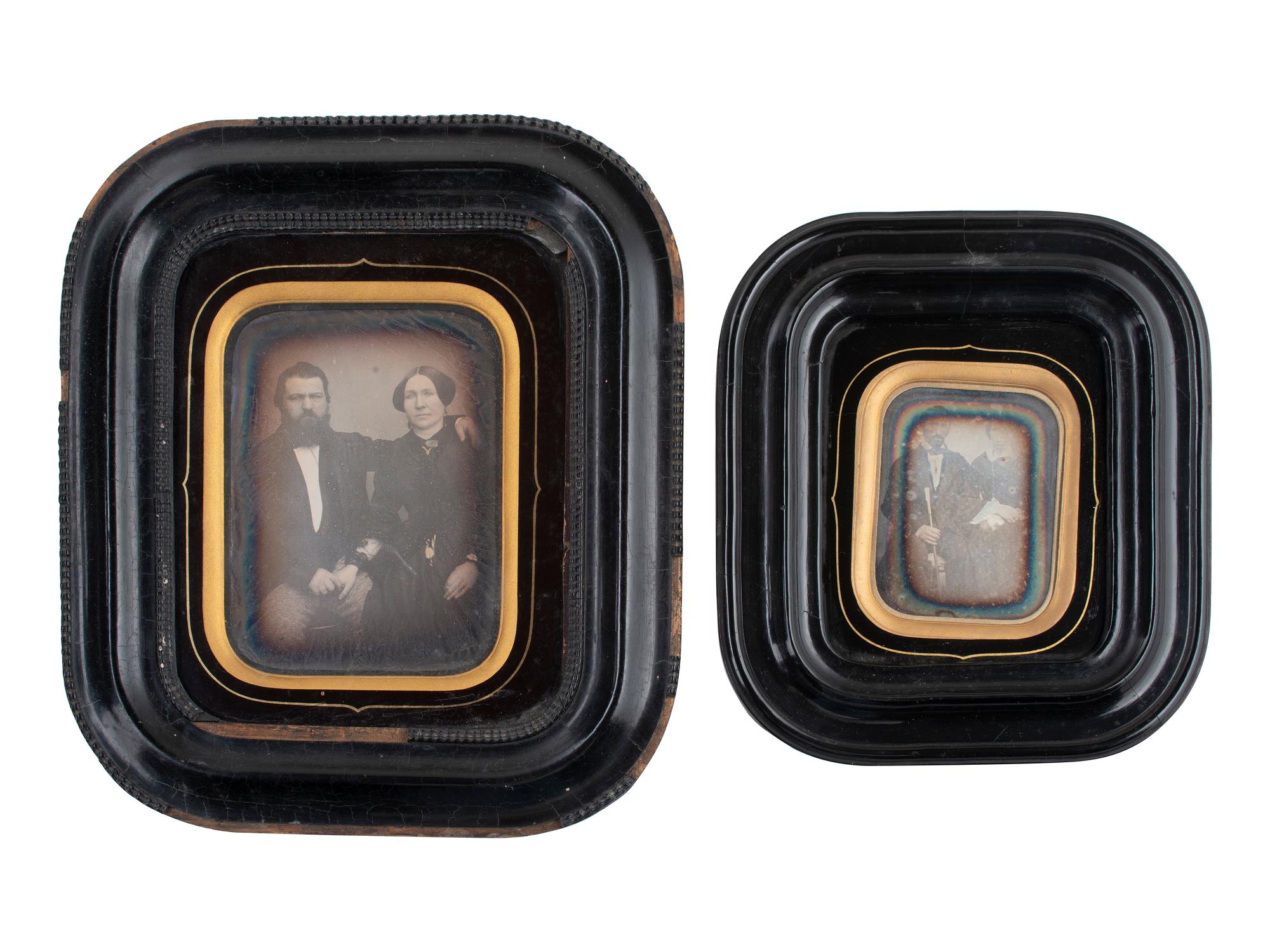 [EARLY PHOTOGRAPHY]. 7 charming daguerreotype portraits housed in frames.