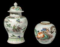 Two Chinese Famille Verte Porcelain Jars