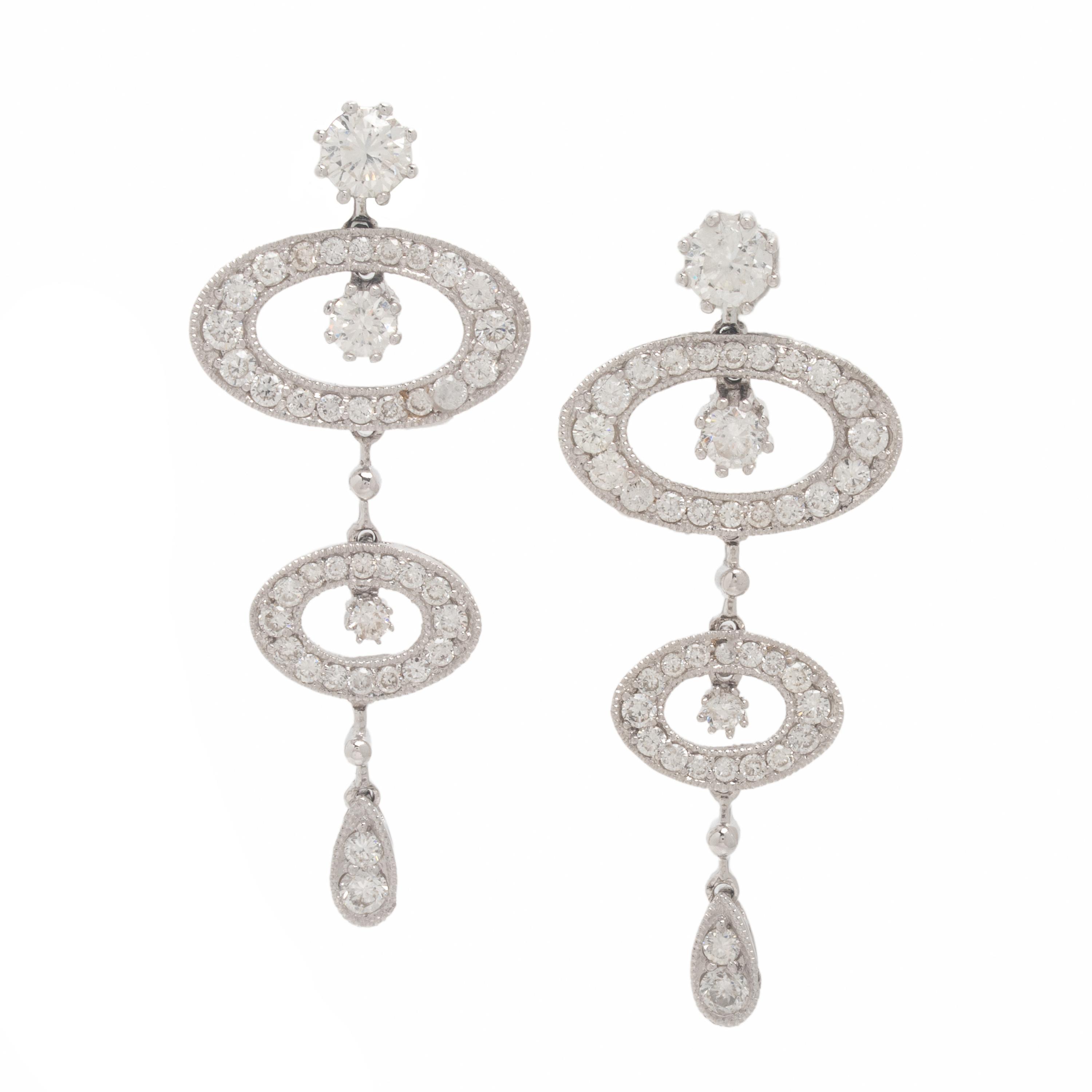 White Gold and Diamond Earrings
