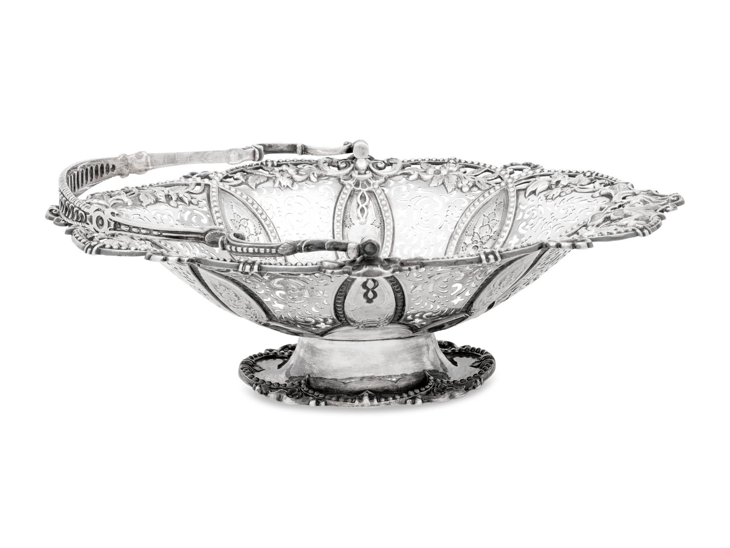 A Victorian Silver Centerpiece Basket