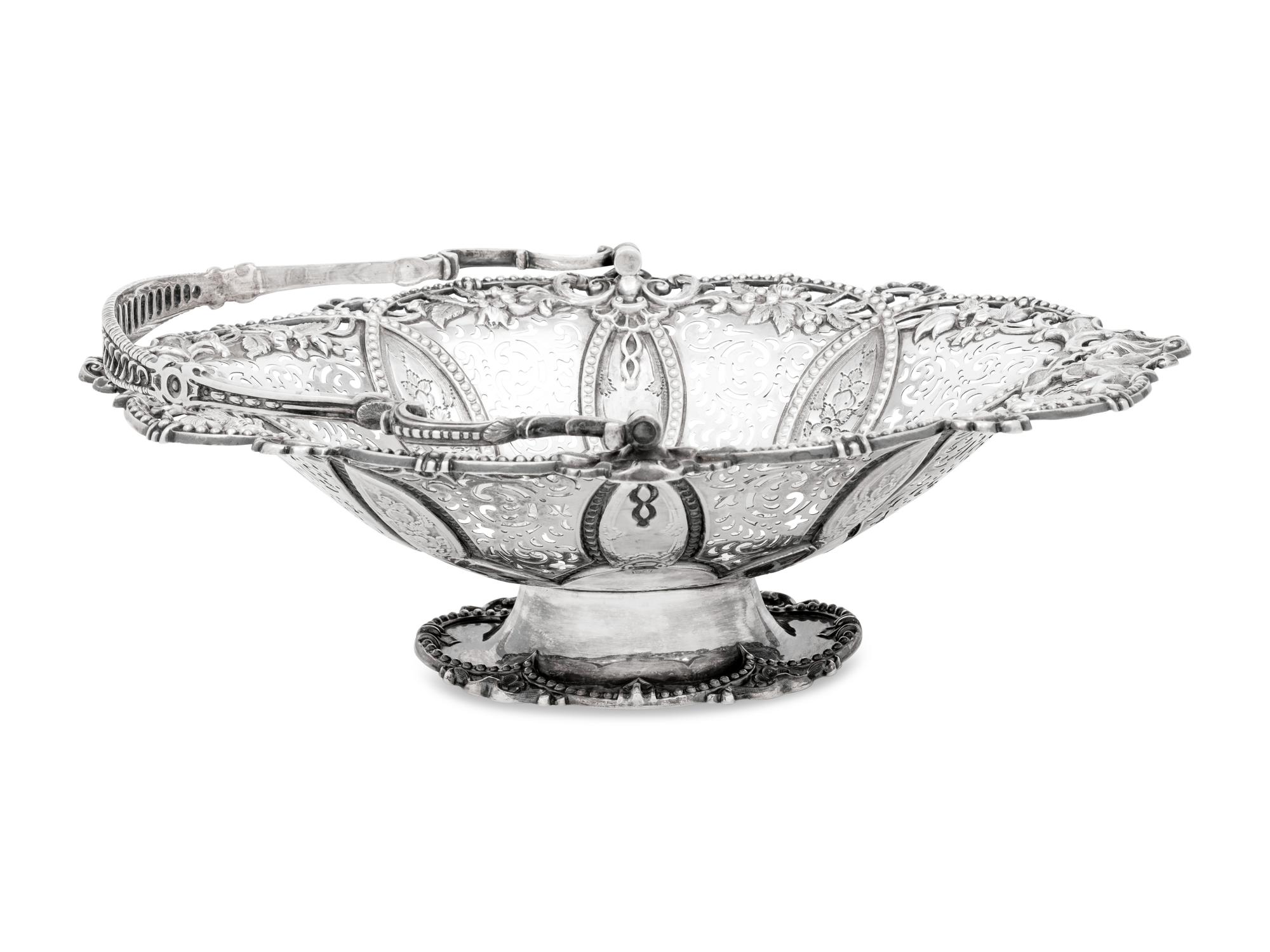 A Victorian Silver Centerpiece Basket