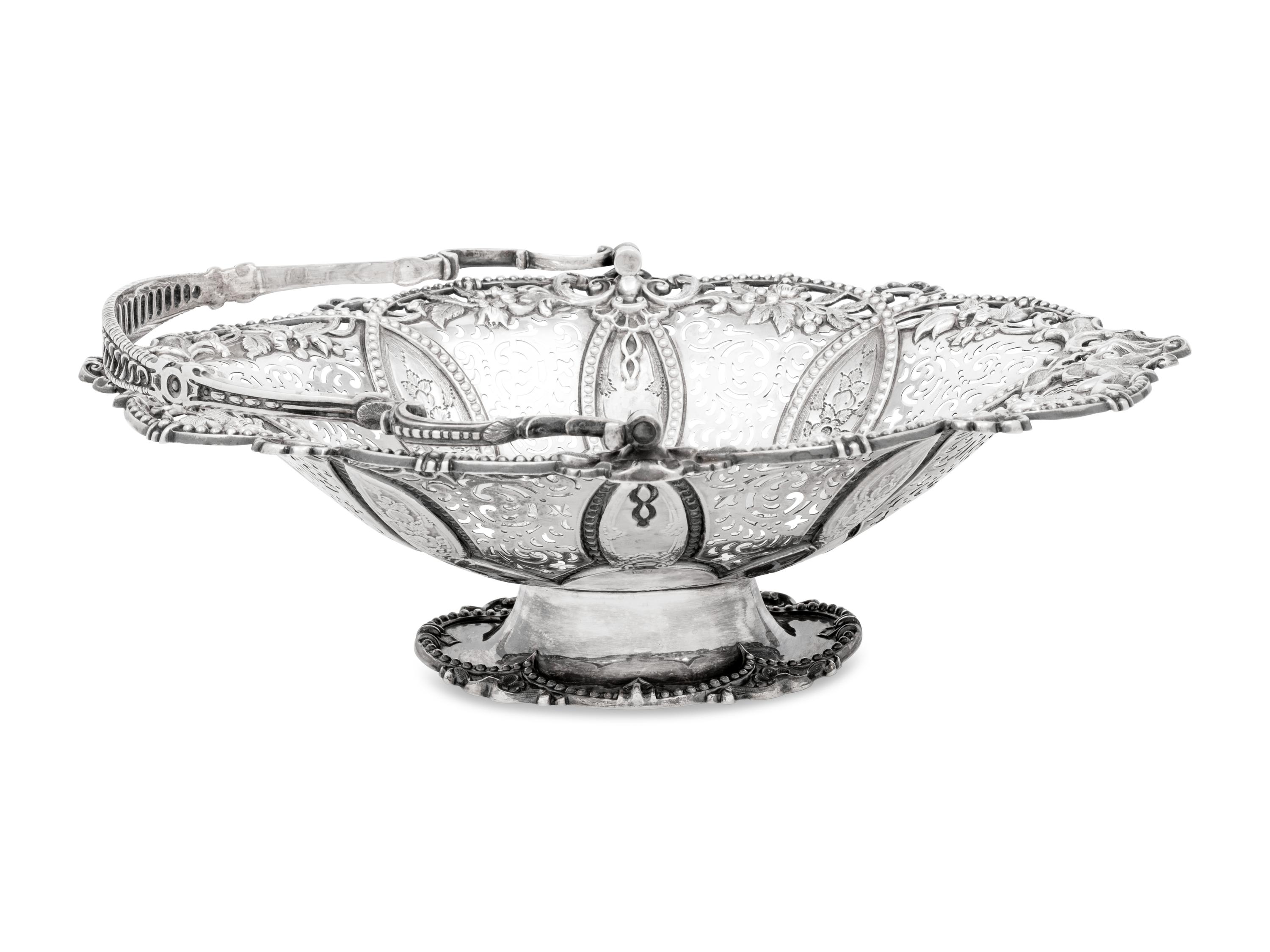 A Victorian Silver Centerpiece Basket