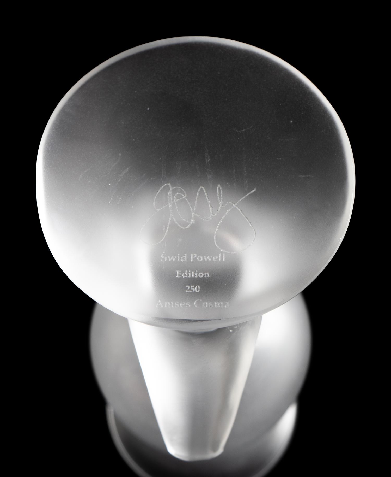 A Set of Six Frank Gehry for Swid Powell Frosted and Colorless Glass Goblets — LATE 20TH CENTURY