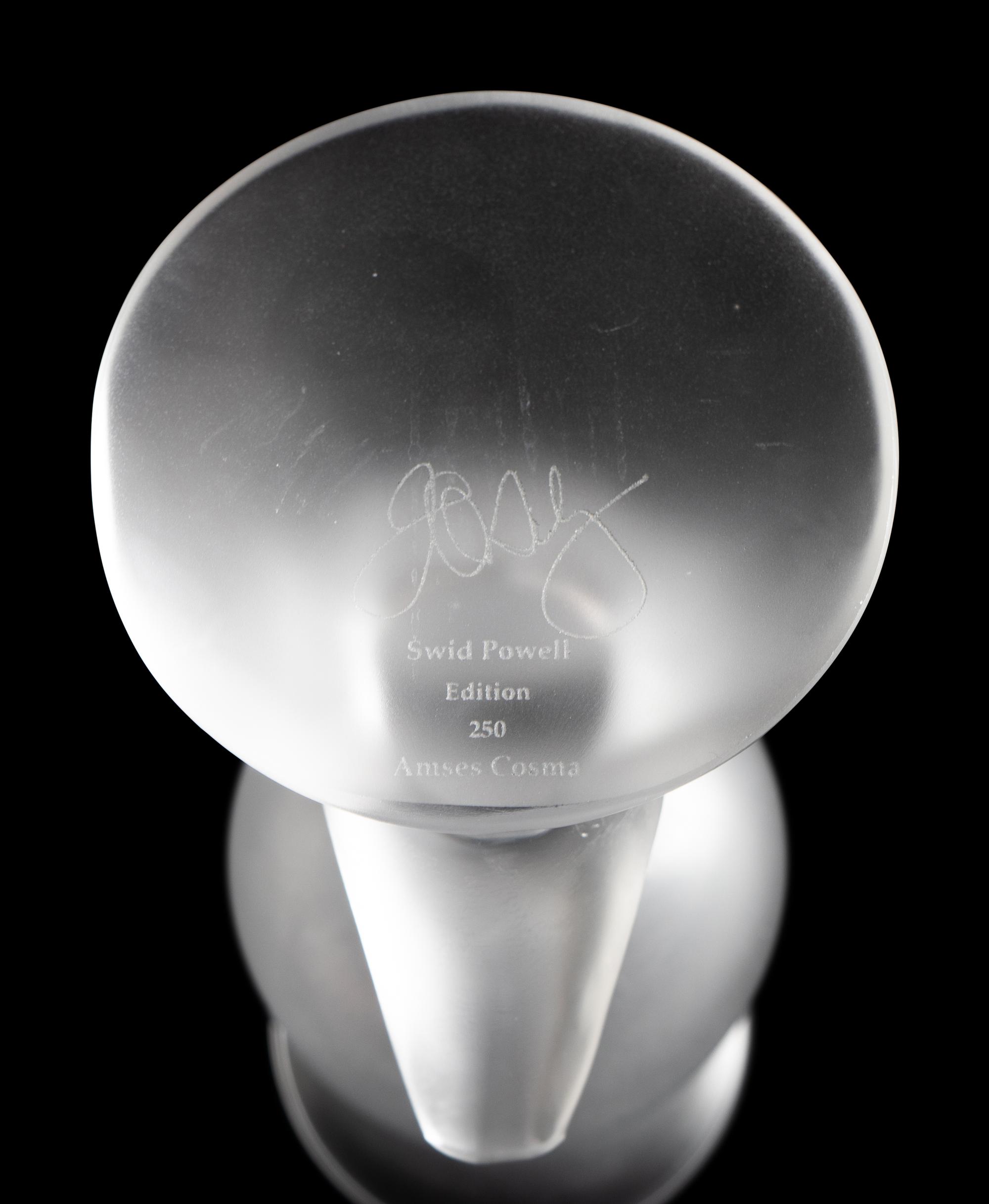 A Set of Six Frank Gehry for Swid Powell Frosted and Colorless Glass Goblets — LATE 20TH CENTURY
