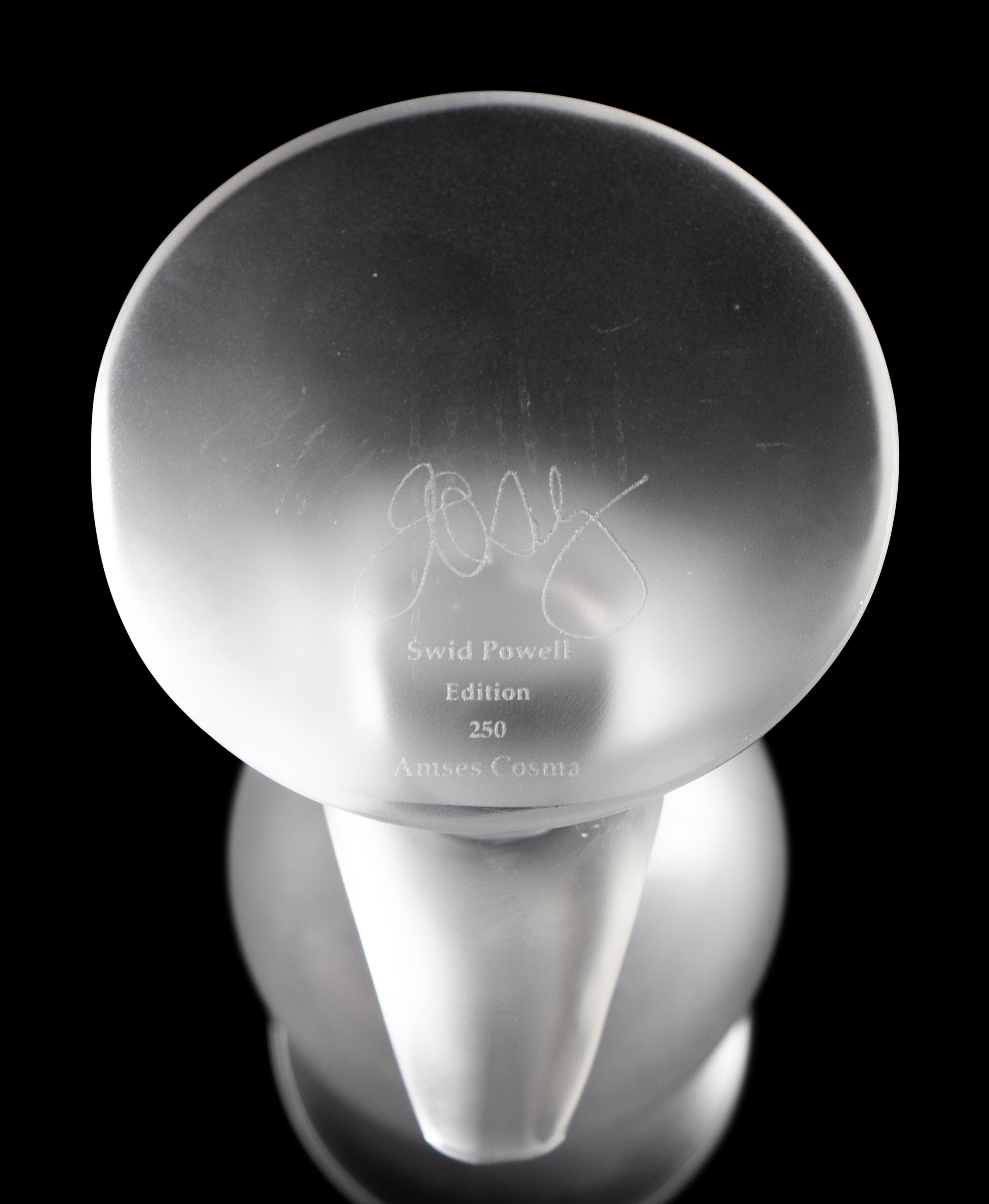 A Set of Six Frank Gehry for Swid Powell Frosted and Colorless Glass Goblets — LATE 20TH CENTURY