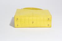 A Gianni Versace Yellow Crocodile Handbag, 7.75" x 5.5" x 2.5"; Handle drop: 3".