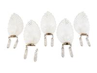 Five Cut Glass Shell-Form Wall Ornaments