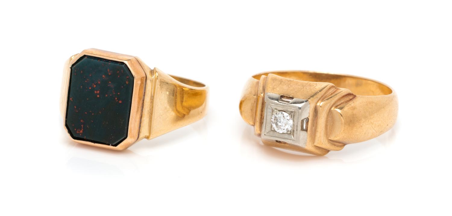 A Collection of Yellow Gold and Gemstone Rings,
