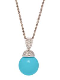 TURQUOISE AND DIAMOND PENDANT/NECKLACE