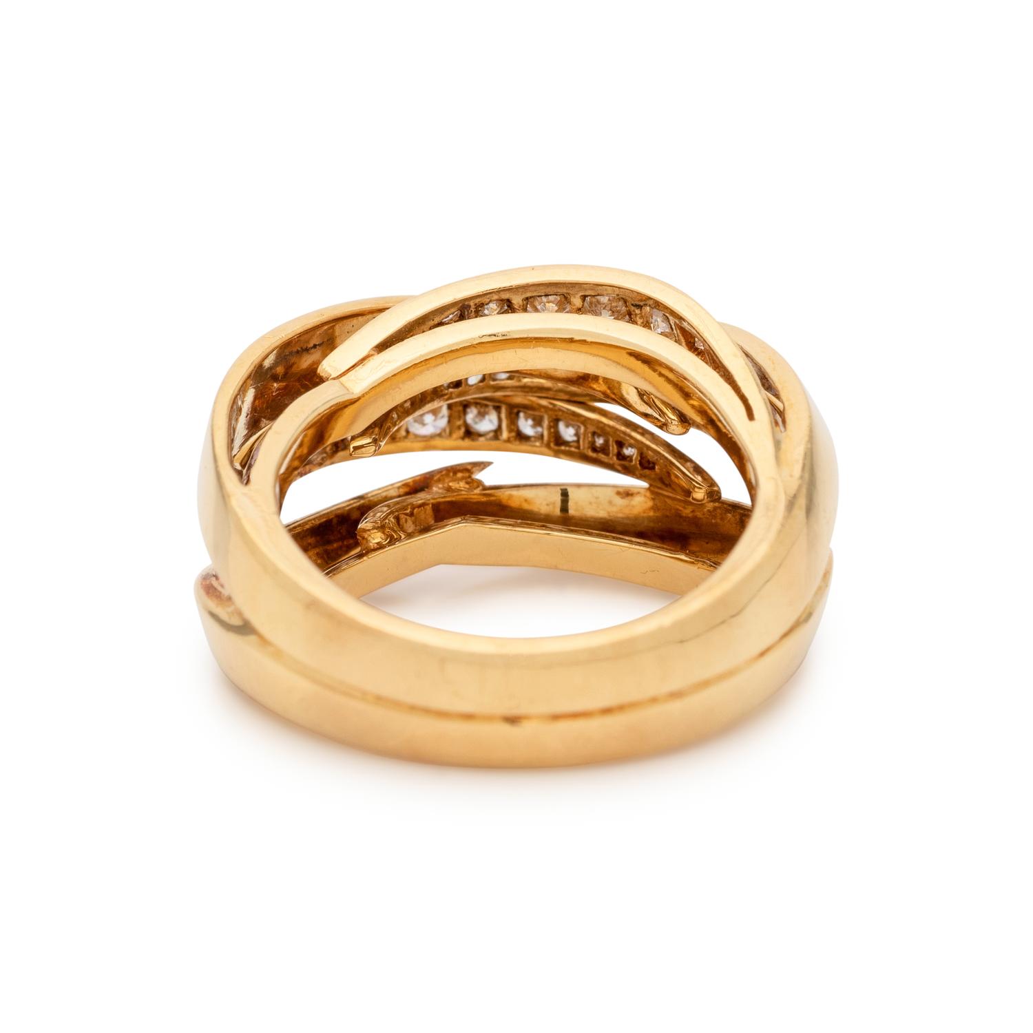 MARVIN SCHLUGER, YELLOW GOLD AND DIAMOND RING
