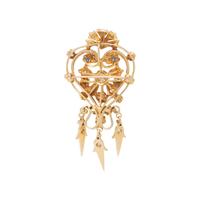 YELLOW GOLD, DIAMOND AND SAPPHIRE PENDANT/BROOCH
