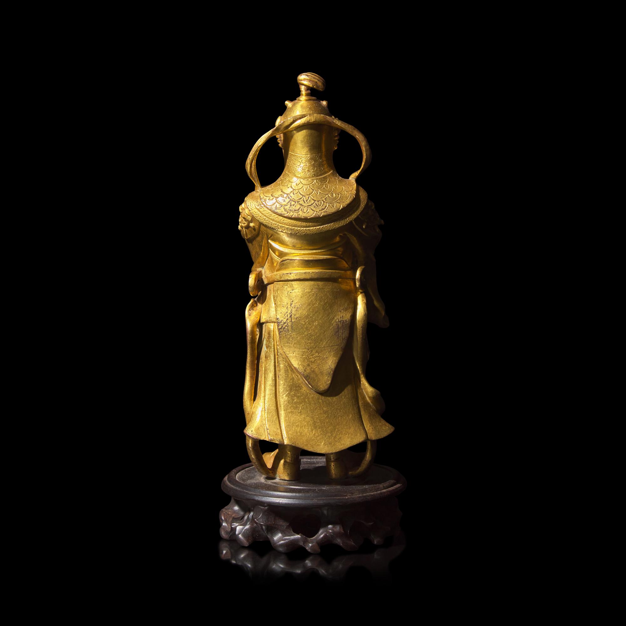 A Chinese Gilt Bronze Figure of Weituo, 17th/18th Century — 清中期 銅鎏金韋陀像