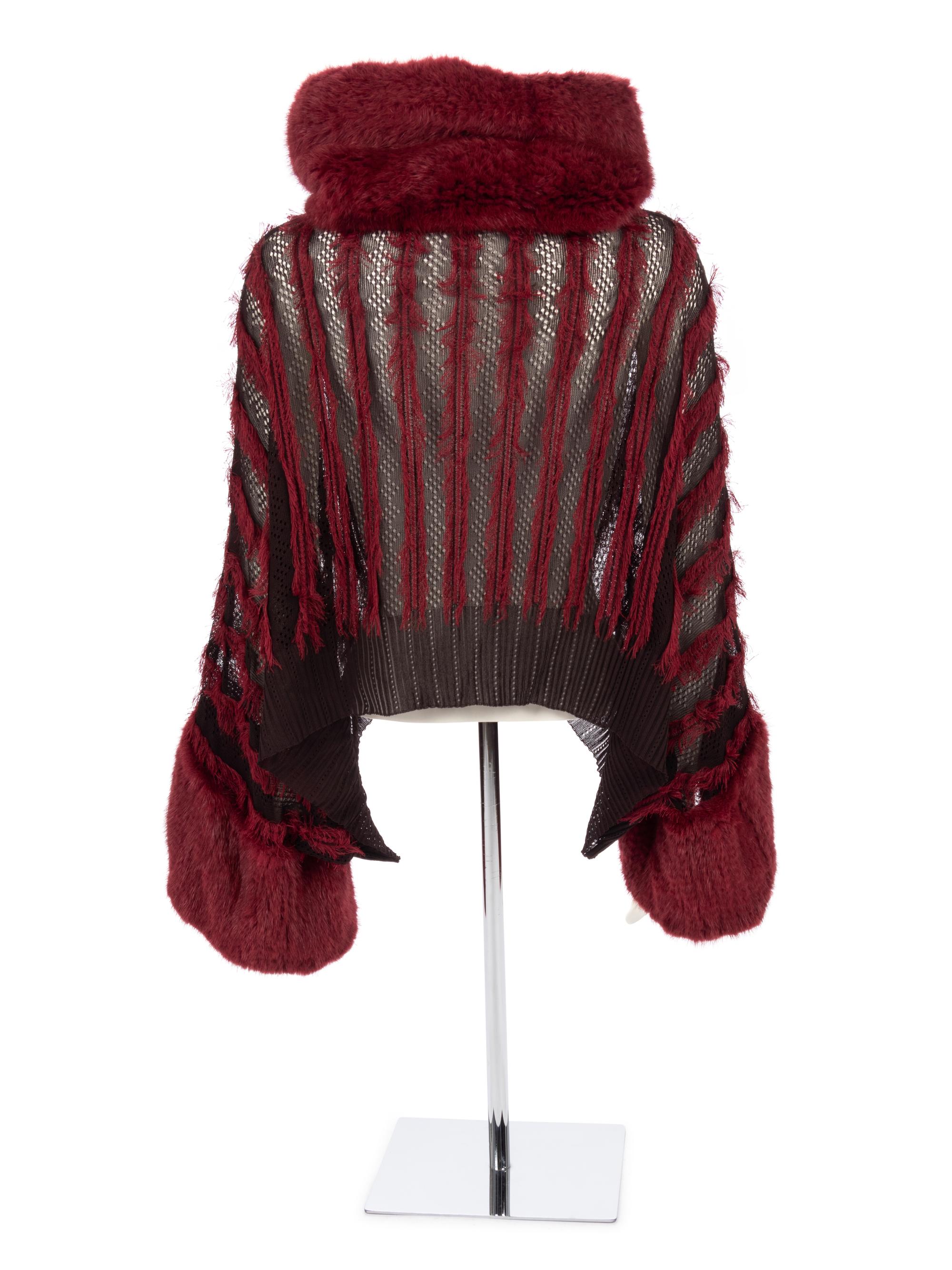 Christian Dior Red Mink Knit Top, 2000s