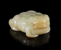A Celadon Jade Toggle Length 2 3/4 inches.