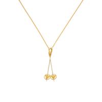 Frattini, Yellow Gold Ski Pole Pendant Necklace