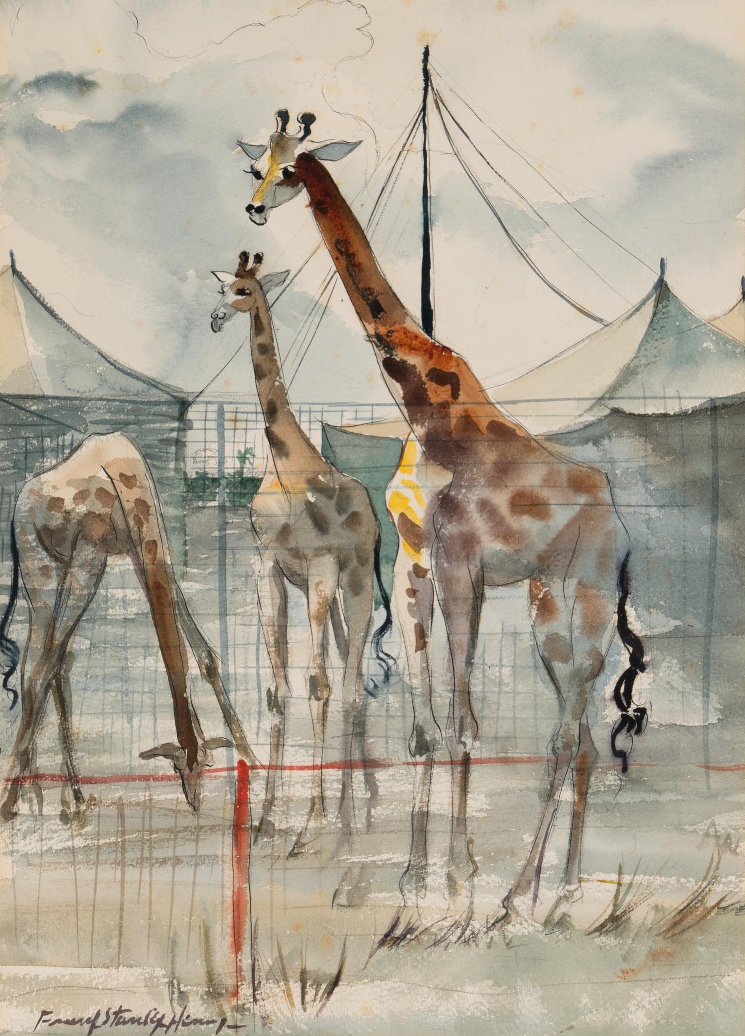 Circus Backlot with Giraffes, Sarasota, Florida