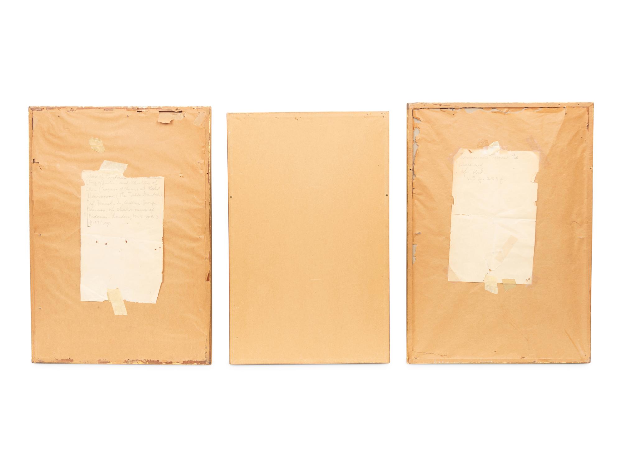 Three Persian Illuminated Manuscript Leaves